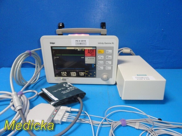 Siemens Infinity Gamma XL Monitor (CO2,NBP,SPO2,ECG,TEMP) W/ PSU & Leads ~ 37180