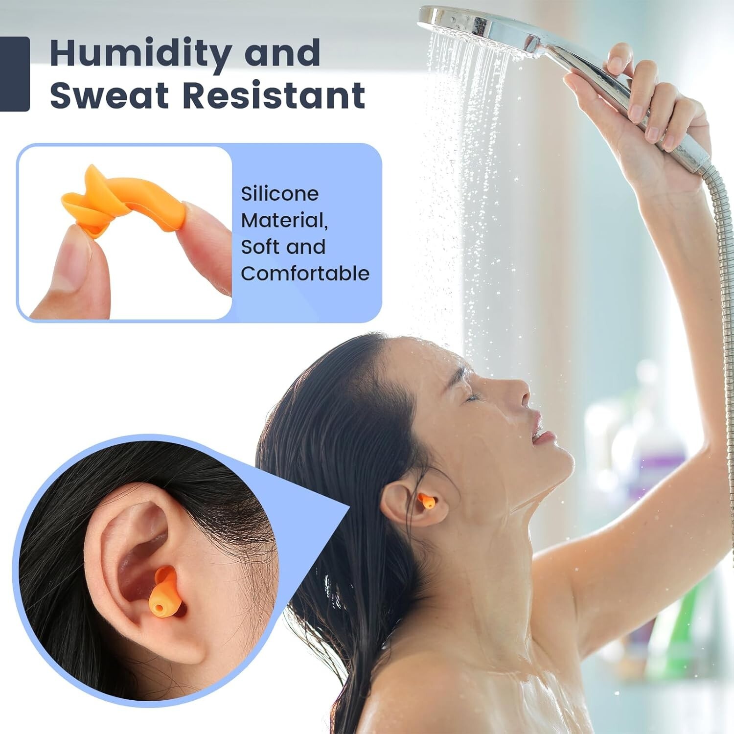 10 Pair Silicone Corded Ear Plugs Reusable Shooting Hearing Protection with Cord