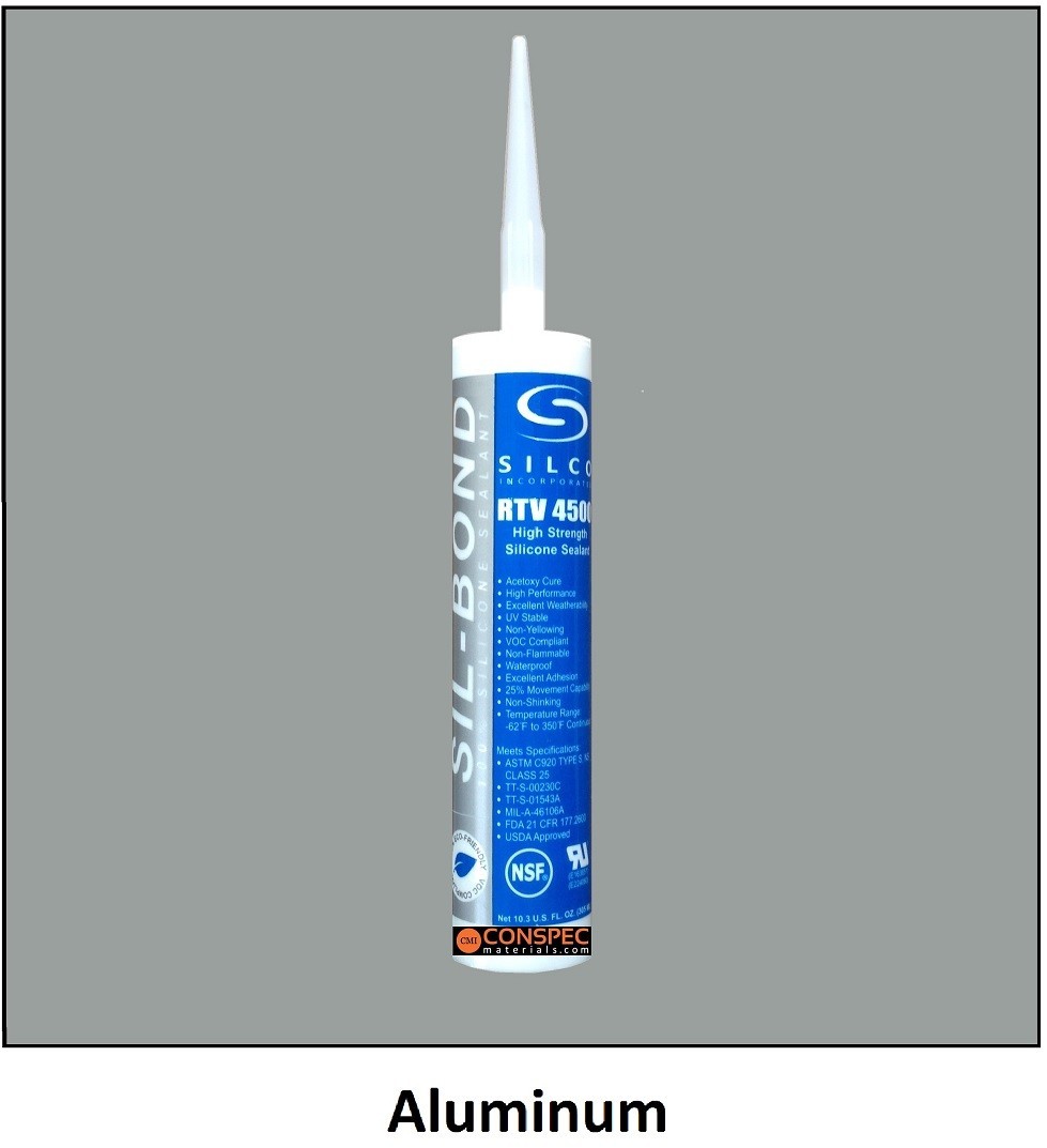 Silicone Sealant ALUMINUM High Temp (1) Tubes 10-oz Food Grade caulk Adhesive