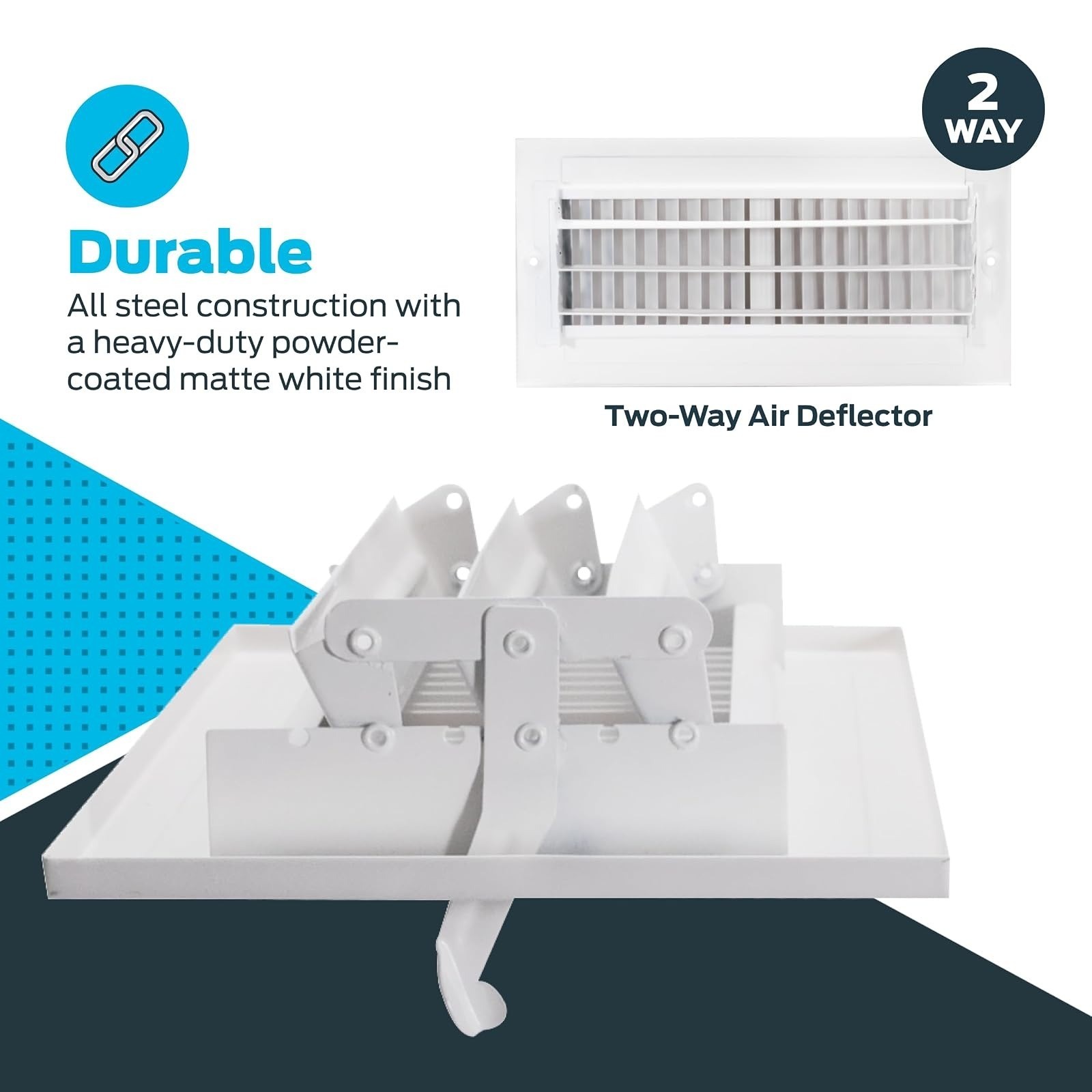 EZ-FLO 10 x 4 in HVAC Vent Cover Wall Ceiling Steel Register White