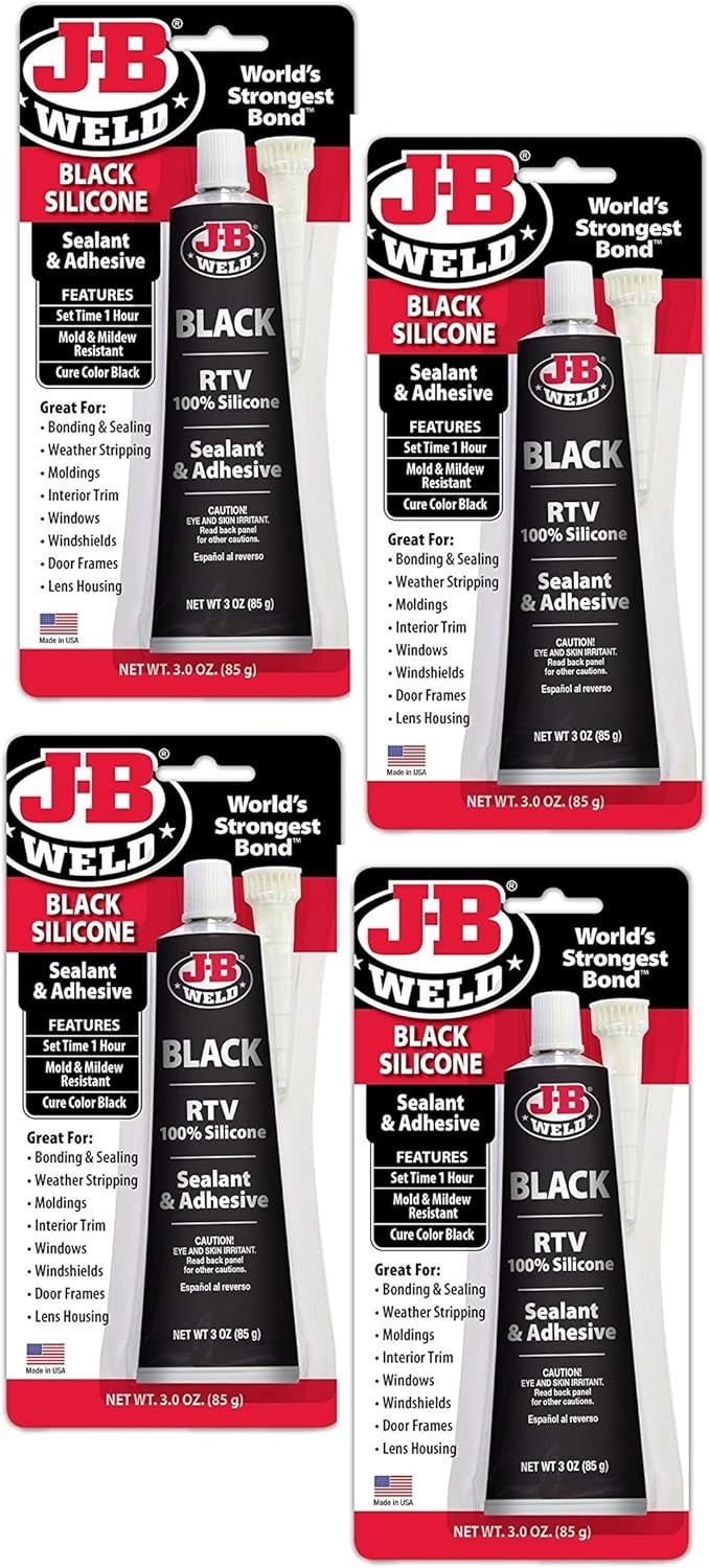3 oz. Waterproof Black RTV Silicone Adhesive Sealant for Automotive & Household