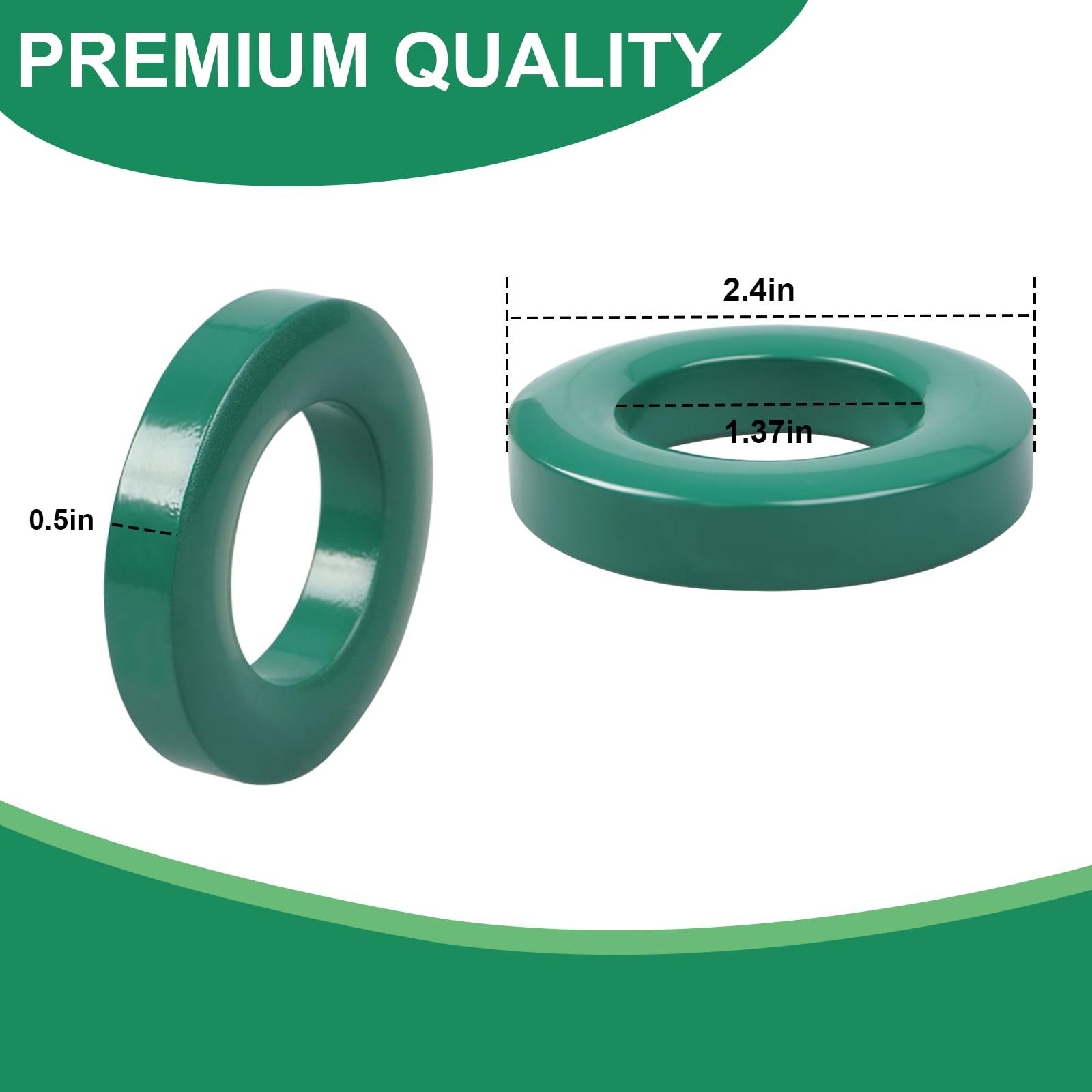 2 Pack FT-240-31 Toroidal Ferrite Cores, EMI Suppression, RFI Reduction, Choke