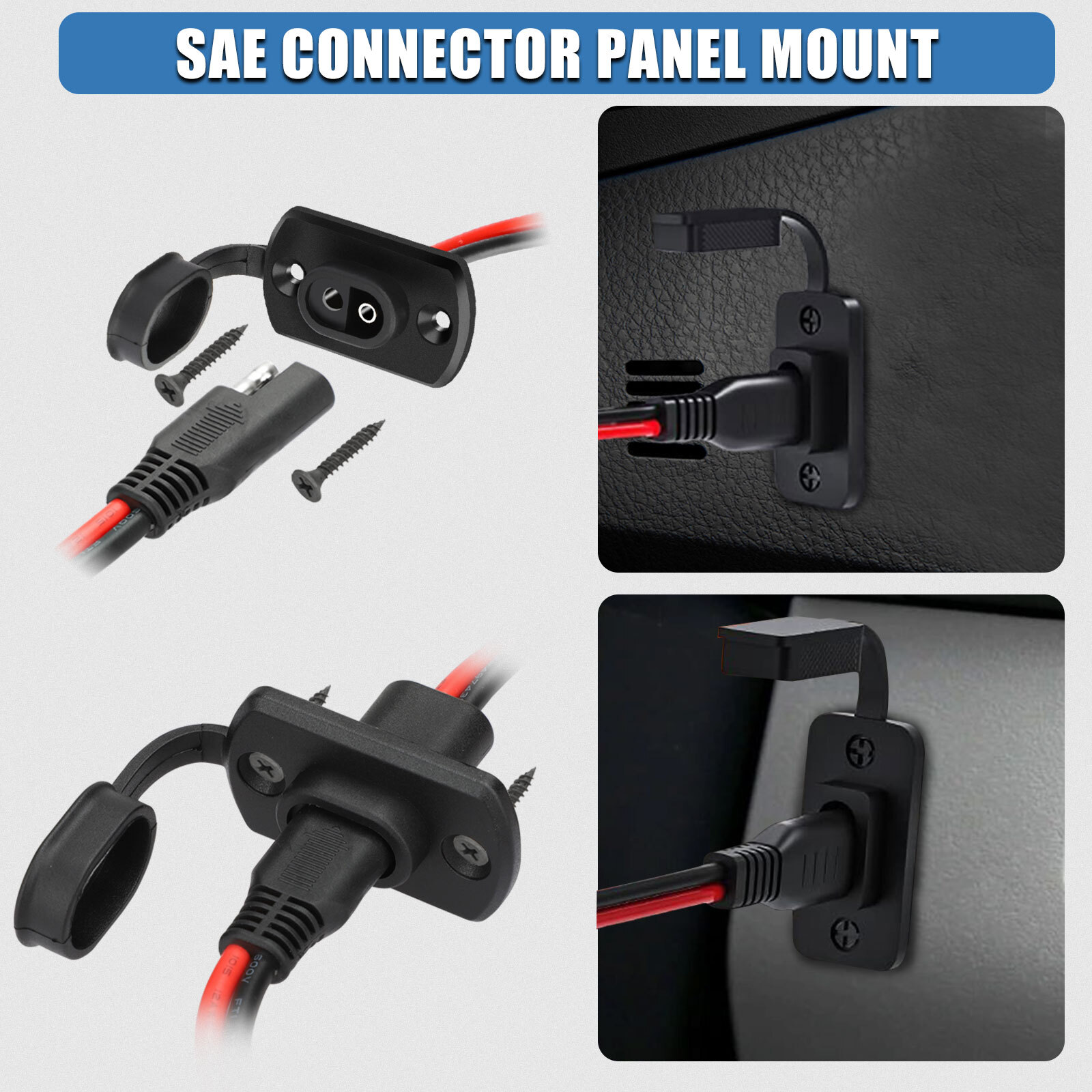 3 pcs 12AWG SAE Adapter Male Plug to Female Socket Cable Quick Connector Harness