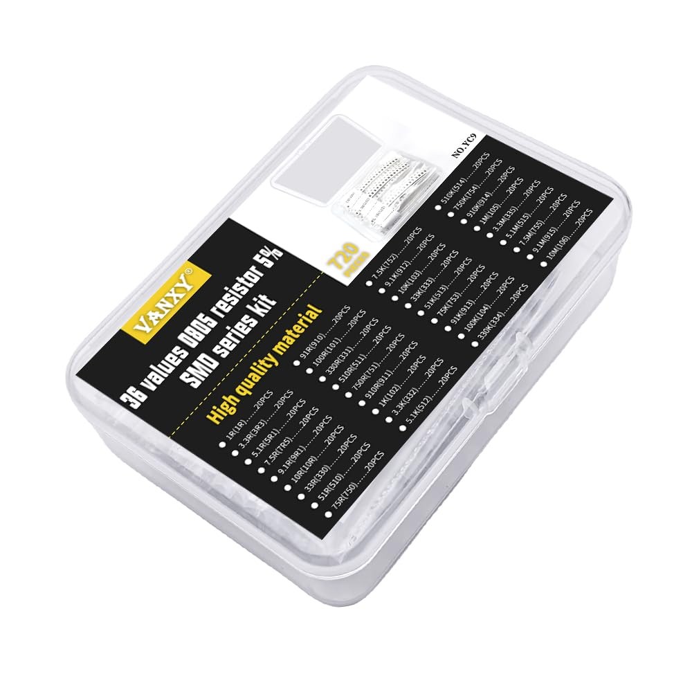 36Values 0805 SMD Resistor Kit 1R-10M Ω ohm 1/8W 0.125W ±5% Tolerance Thick…