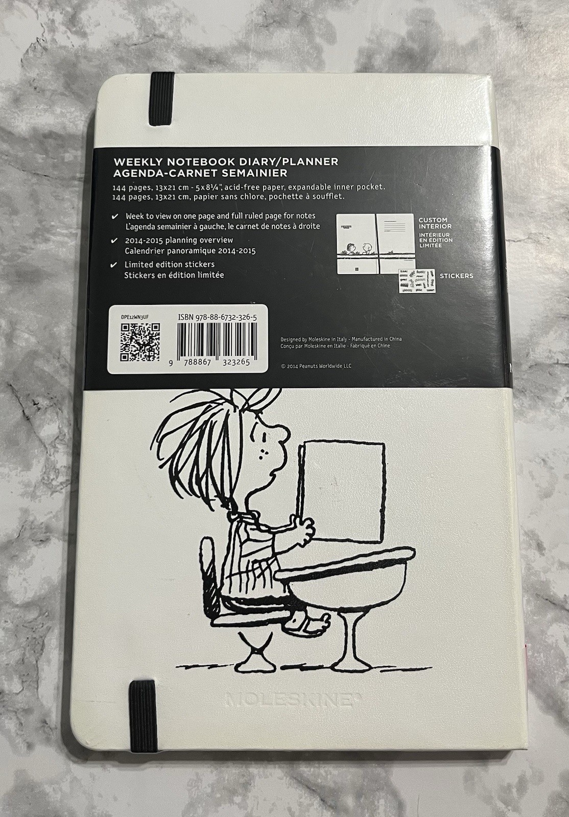 Moleskine Peanuts Weekly Planner Notebook 2015 Peppermint Patty