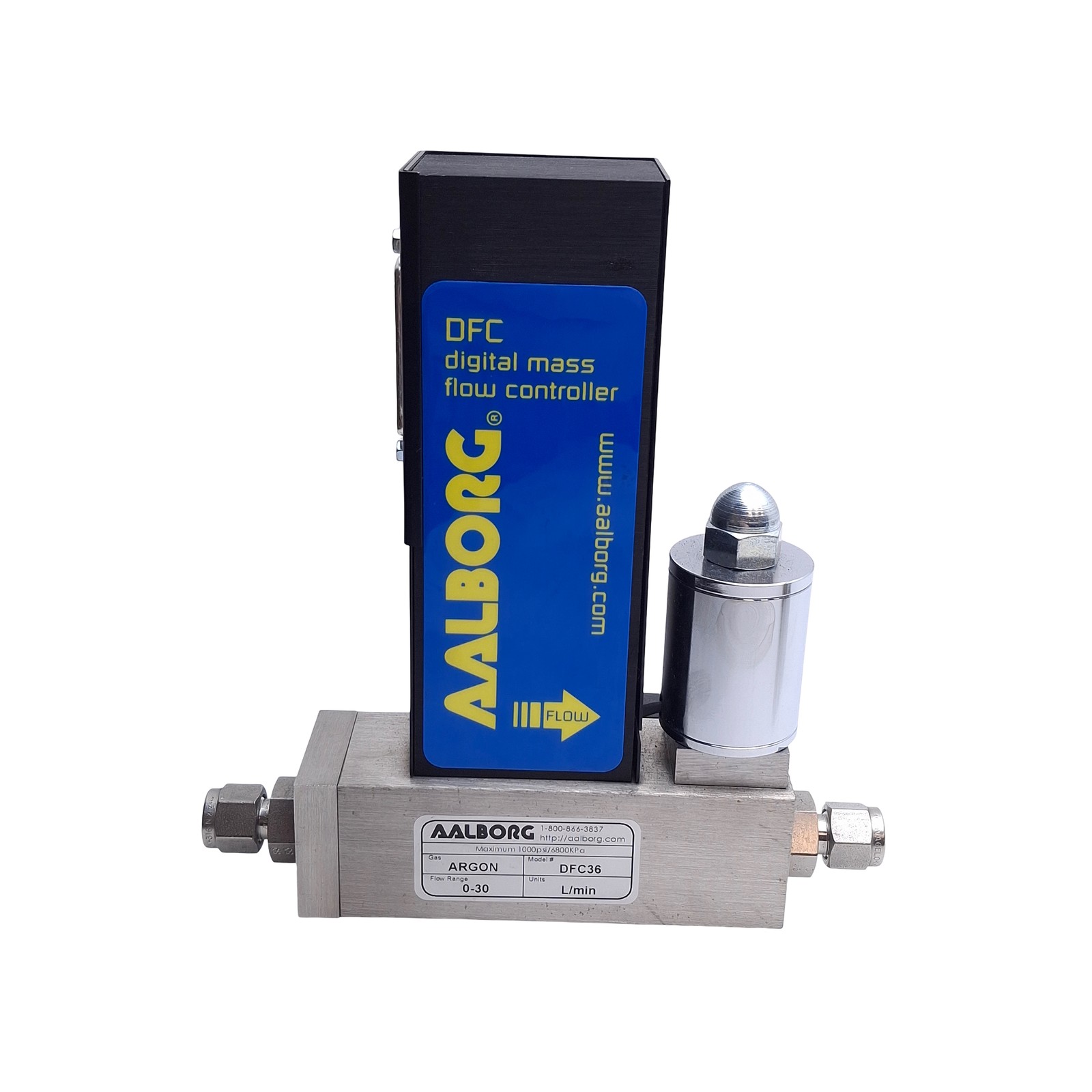 Aalborg DFC36S-VAN5-C5 Mass Flow Meter, 0-30 L/min Argon, RS485, 0-5VDC Output