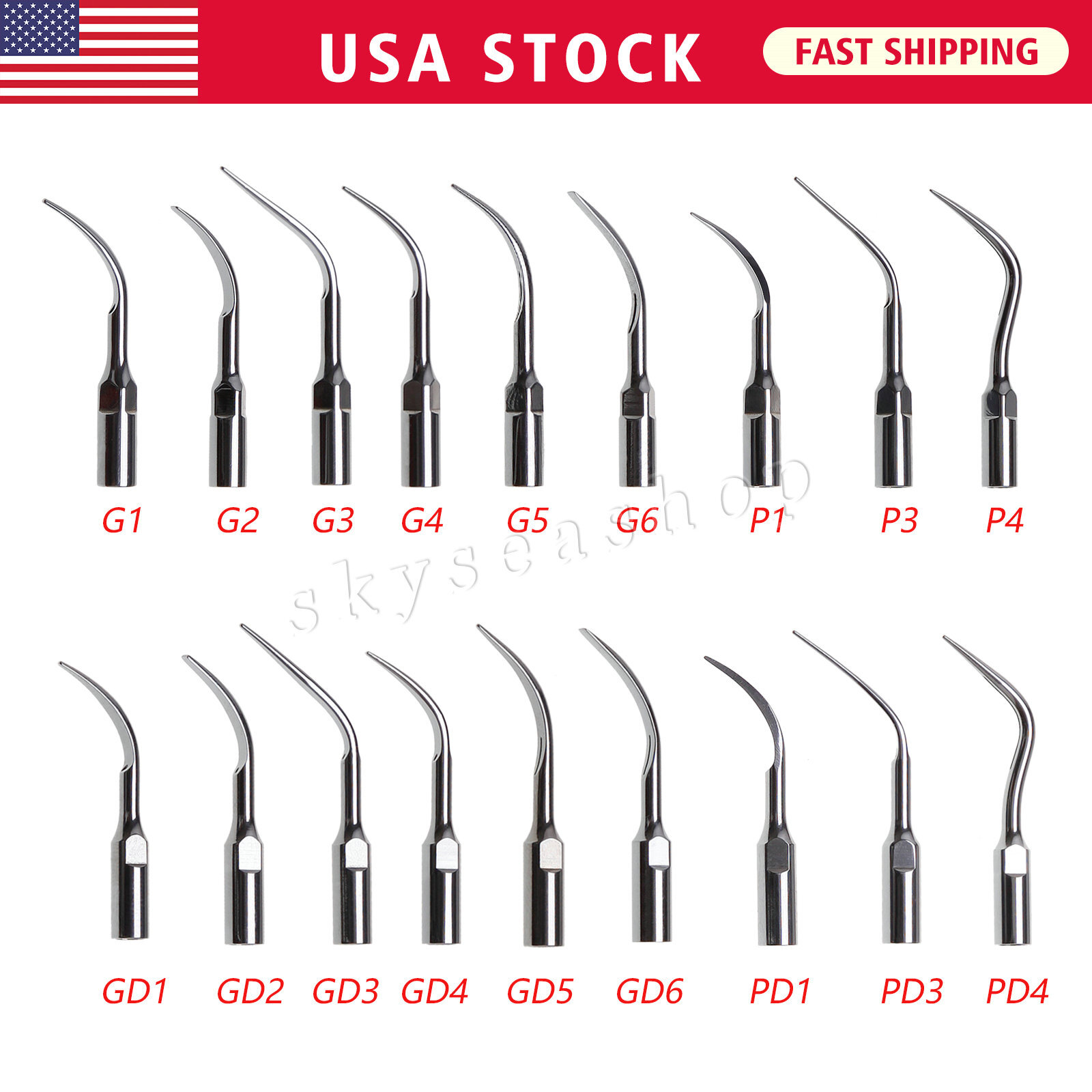 Dental Ultrasonic Piezo Scaler Tips fit EMS SKYSEA / DTE SATELEC CE & FDA