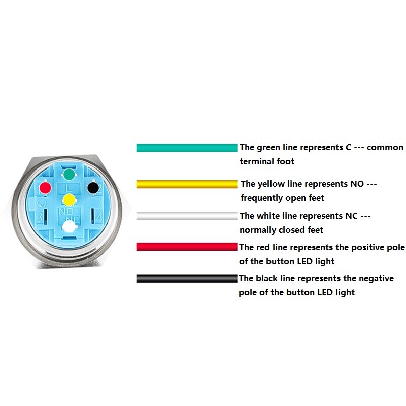 12/16/19/22mm Waterproof Momentary / Latching LED Push Button Switch Metal 3~24V