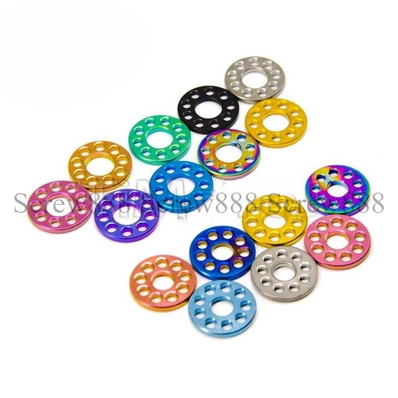 6pcs Titanium Washer M6 M8 M10 Drilled Hole Decoration Spacer Gaskets for Motor