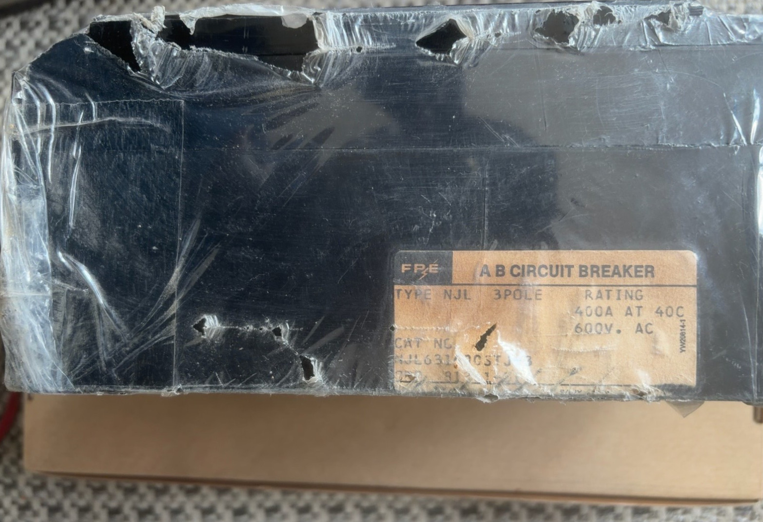 FPE NJL631400 400A 3 Pole 600VAC Circuit Breaker Federal Pacific NJL