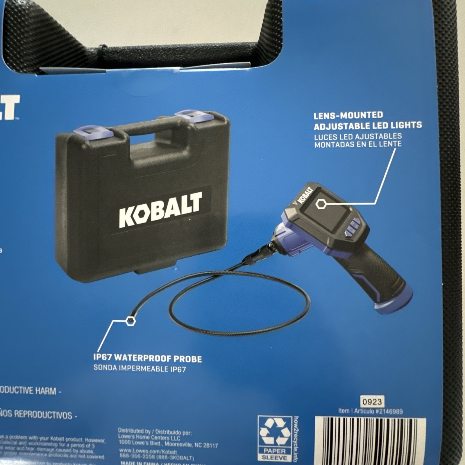 Kobalt Handheld LED Inspection Camera w/ 32GB Memory Card & Hard Case New
