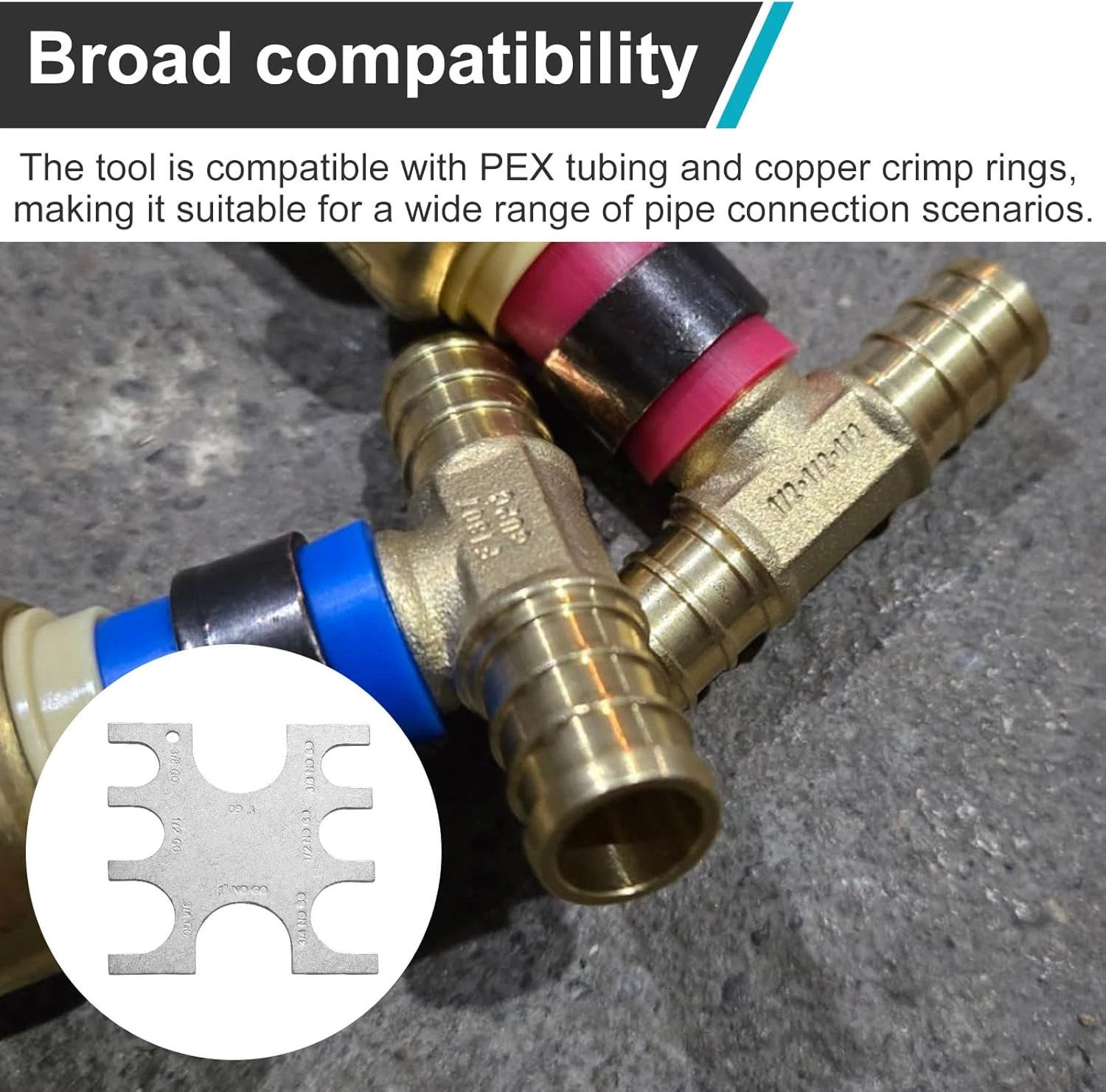 23080 PEX Crimp Tool Go/No-Go Gauge, 3/8 Inch Plumbing Fittings for Sharkbite, P