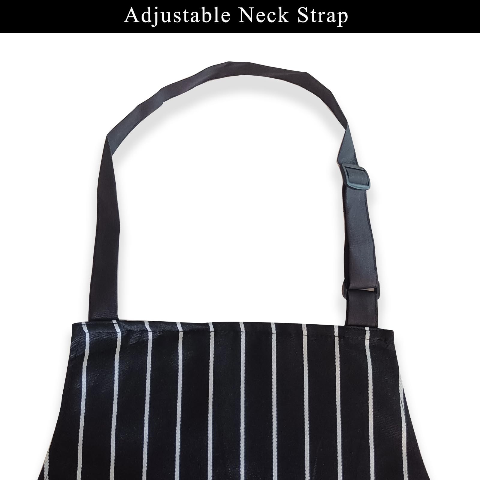 DILLMAN Kitchen Cooking Adjustable Aprons – Men Women Bib Soft Chef Stripes A…