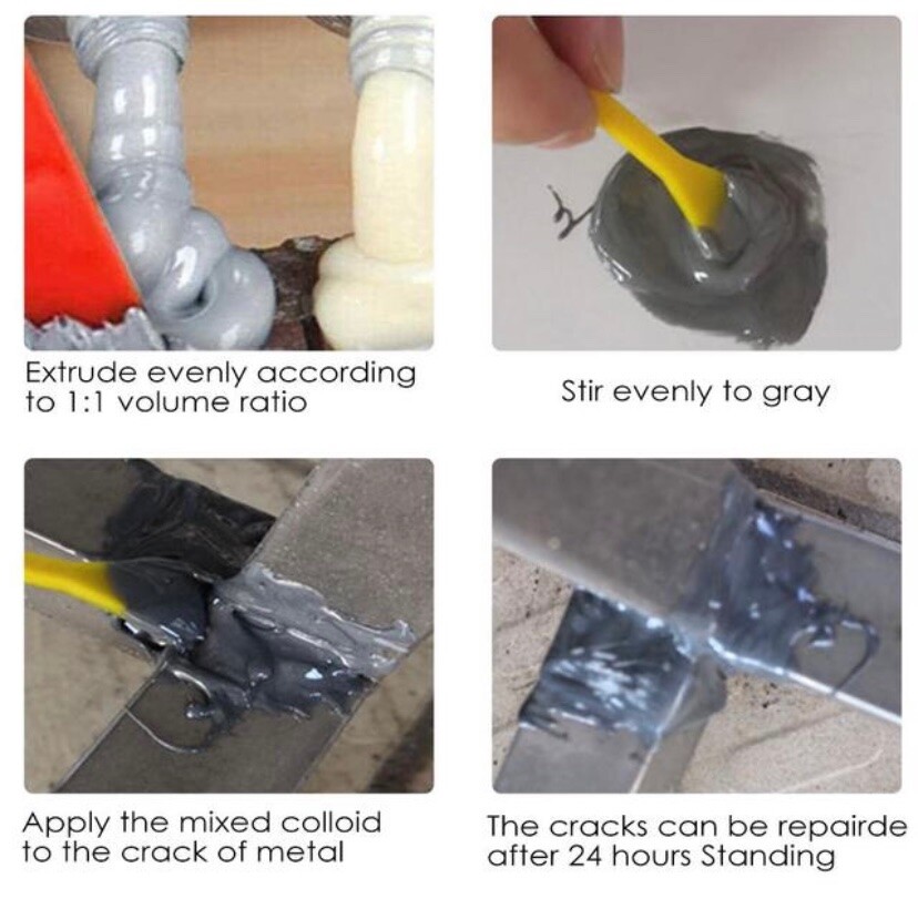 Industrial HEAT Resistance Cold Weld Auto Metal Repair Paste Adhesive Gel 100 gr