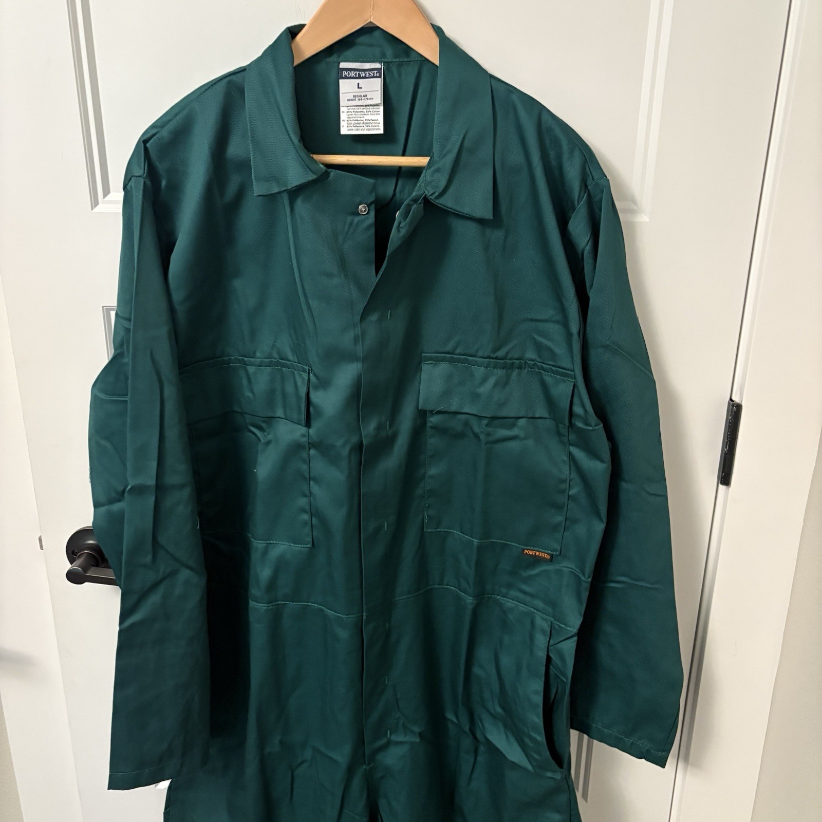 Portwest S999 Men’s L Work Coveralls Protective Polycotton Green Mechanics