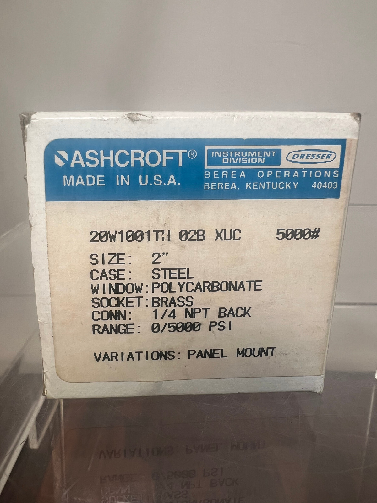 ASHCROFT 20W1001TH-02B-XUC-100 / 20W1001TH02BXUC100 (NEW IN BOX)