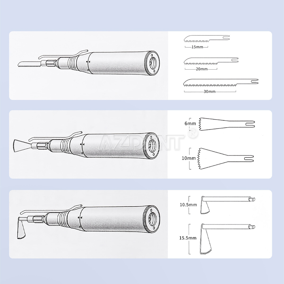 AZDENT Dental Brushless Electric LED Micro Motor /Micro Saw Surgical Handpiece