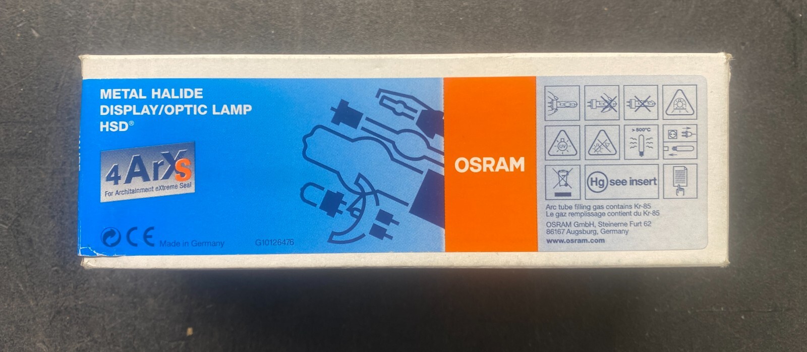 NEW OSRAM 4ArXs HSD 575W/72 GX9,5 Metal Halide Display/Optic Lamp HSD
