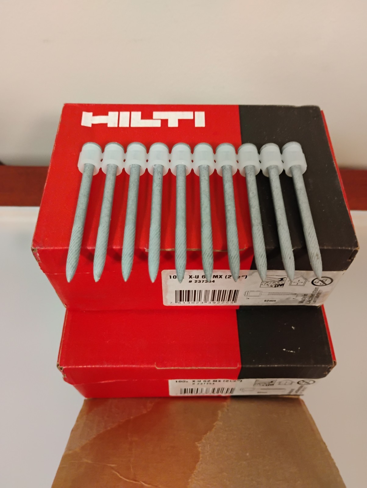 HILTI 100x X-U 62 MX #237354 62mm 2-1/2” Collated Galvanized Nails – NEW!