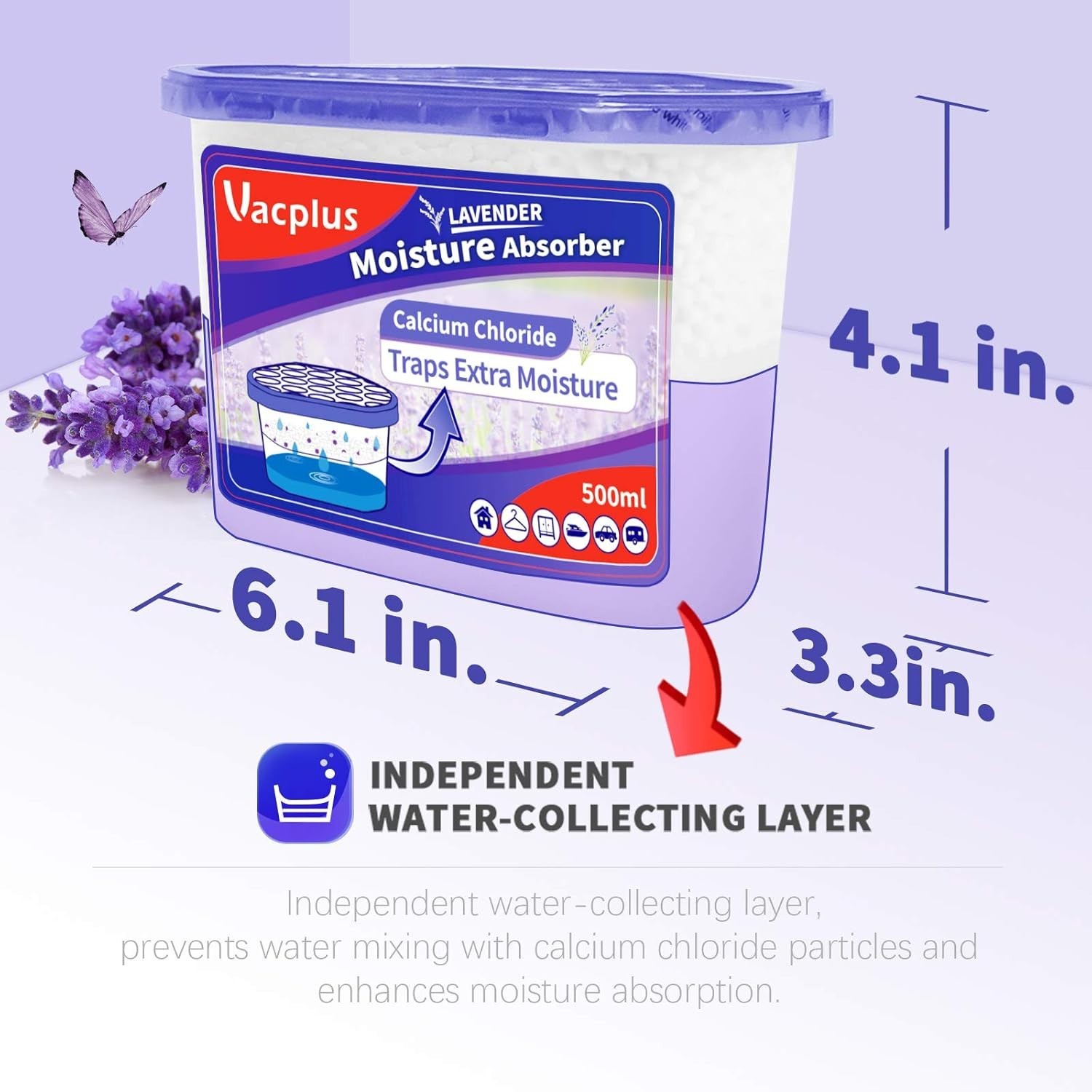 Moisture Absorbers 6 Pack Portable Dehumidifier with Lavender Scent 10.5 Ounces