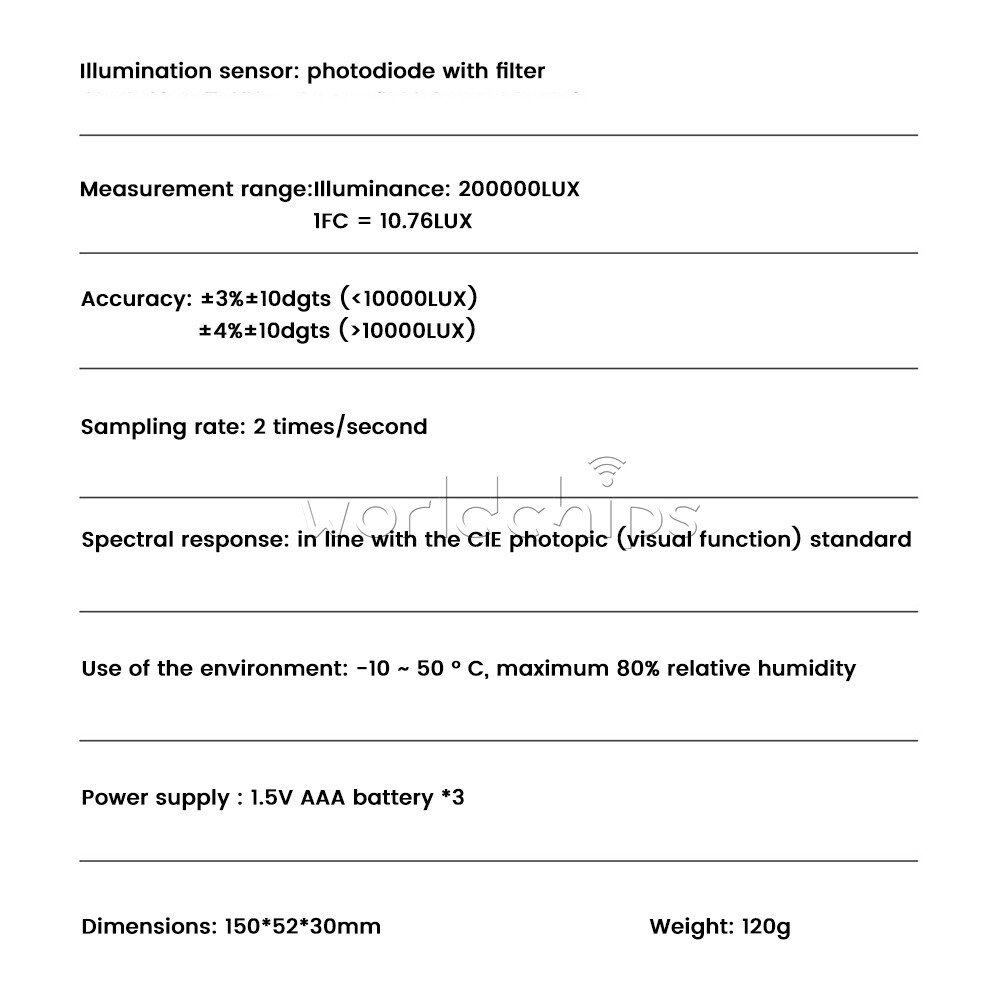 S8608 LCD Light Meter Digital Illuminance Meter Luxmeter Photometer 200000Lux