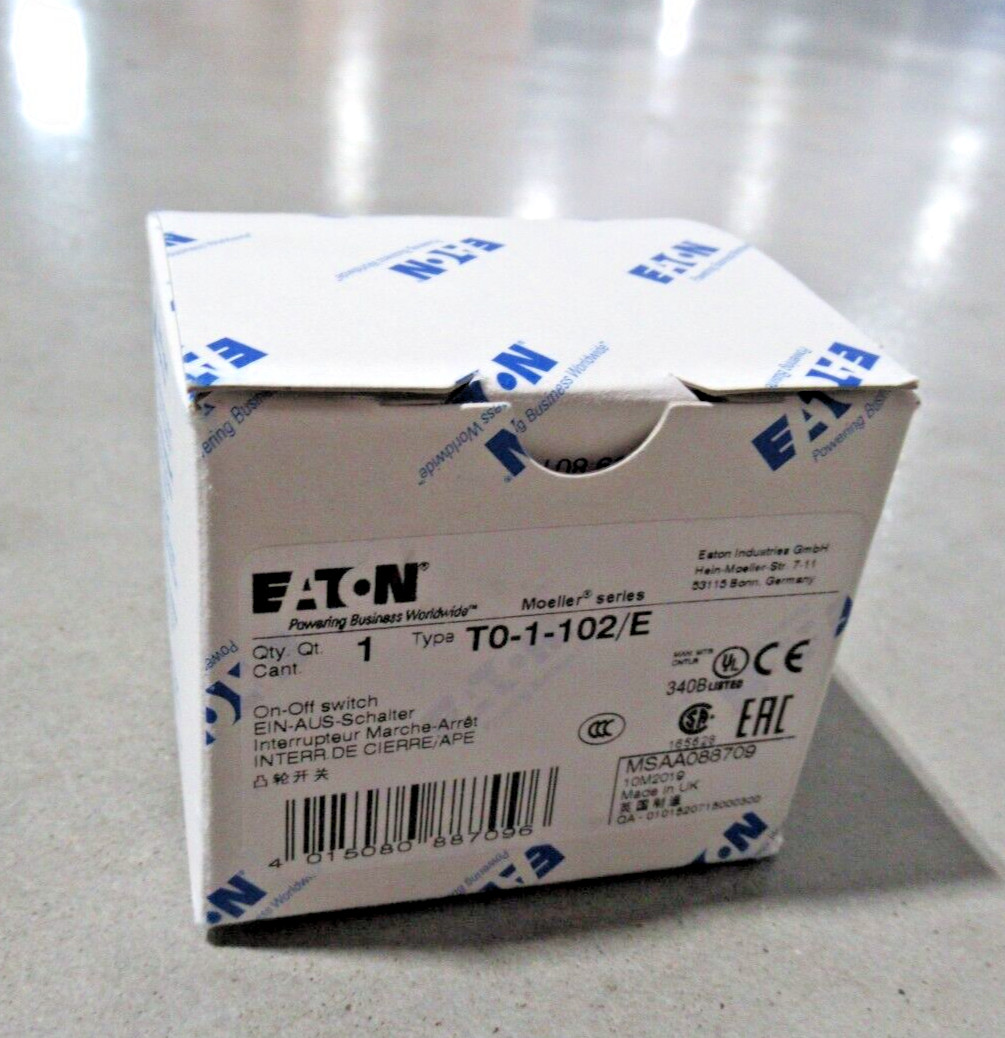 Eaton T0-1-102/E On-Off switch, T0, 20 A, flush mounting, 2P *BRAND NEW*