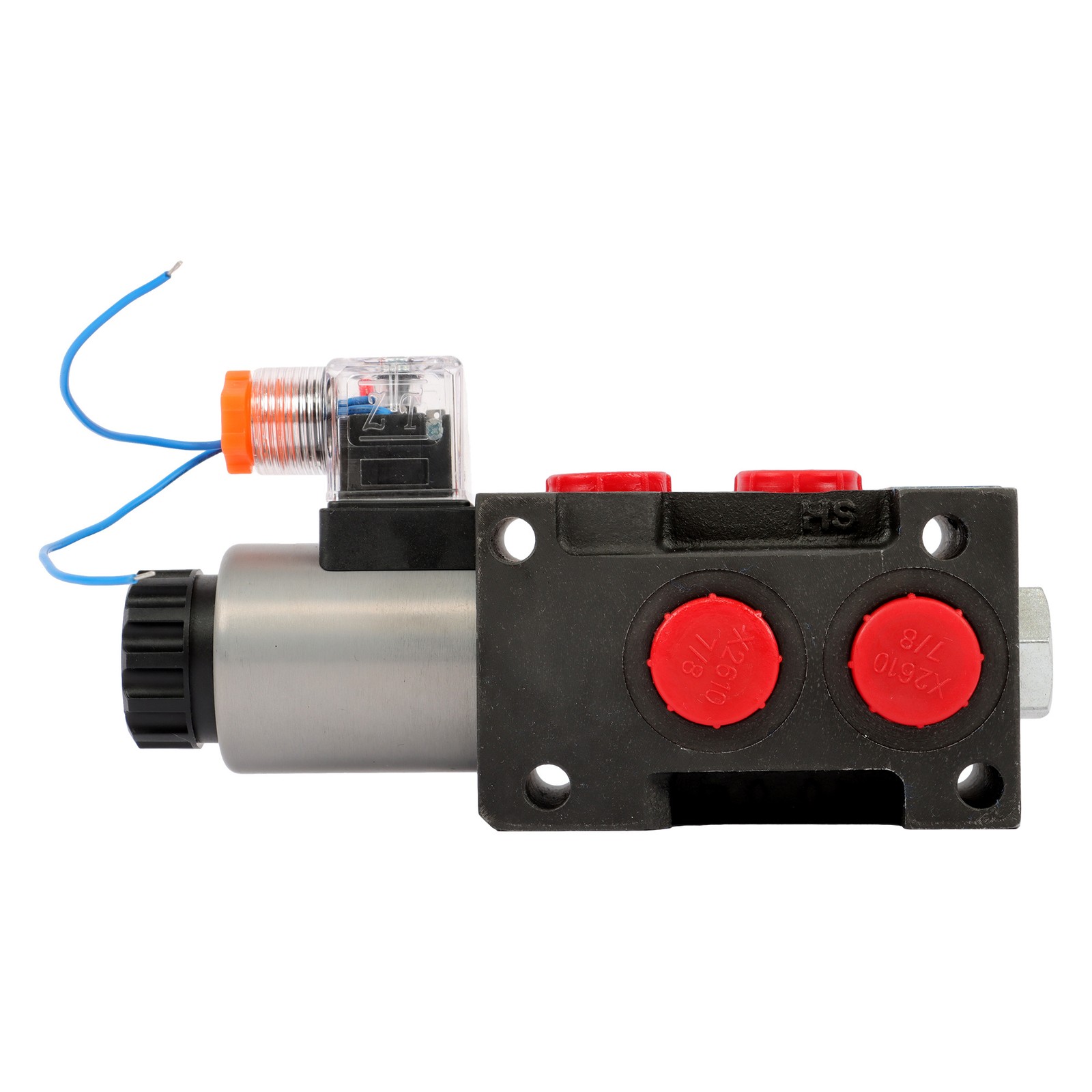 6 Port 12V DC Hydraulic Diverter Valve 13 GPM 25MPa 3 Connectors