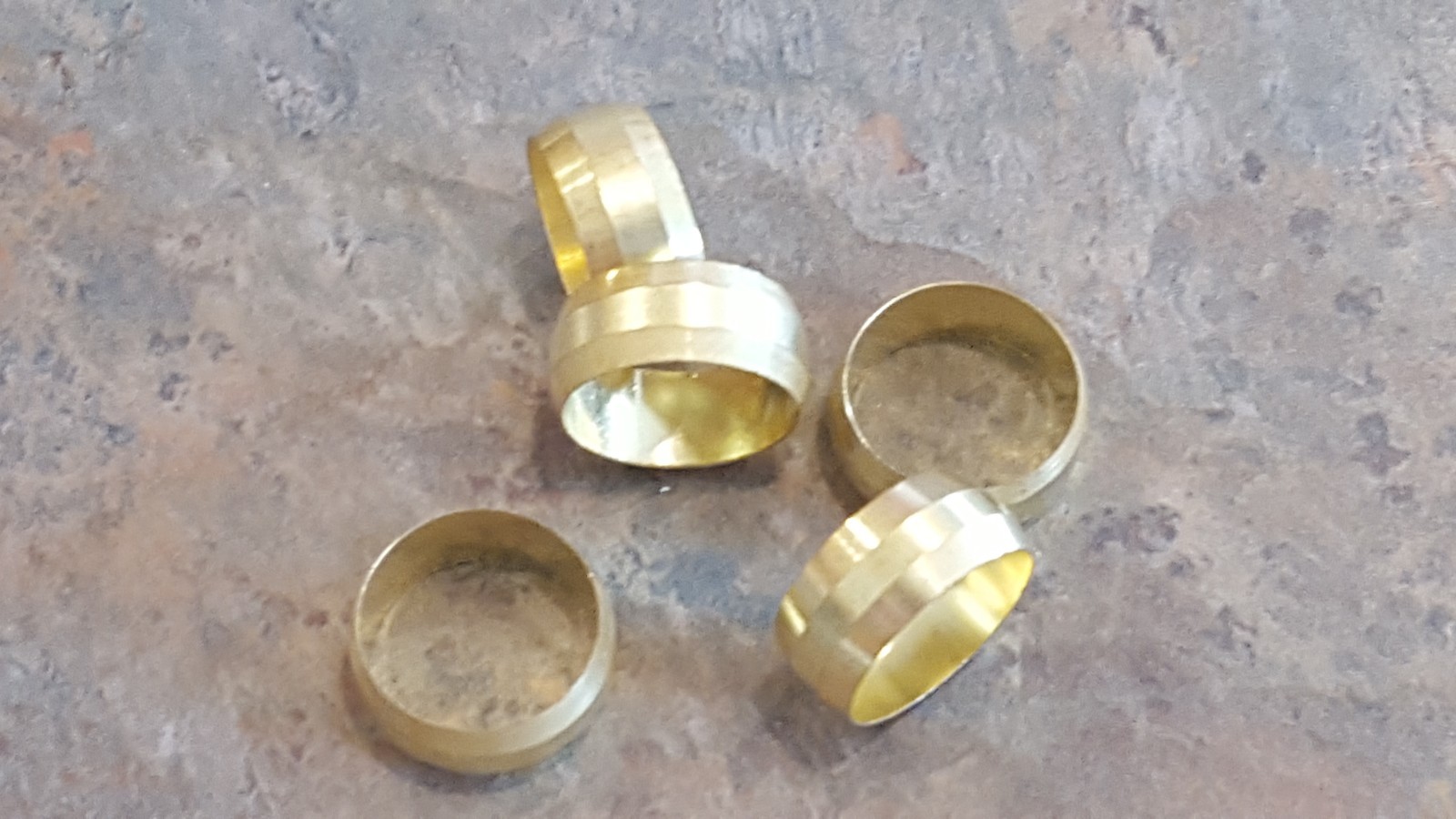 5/8 Brass Compression Ferrules, Air Compressor, Connector Tube Sleeve 5 Pack
