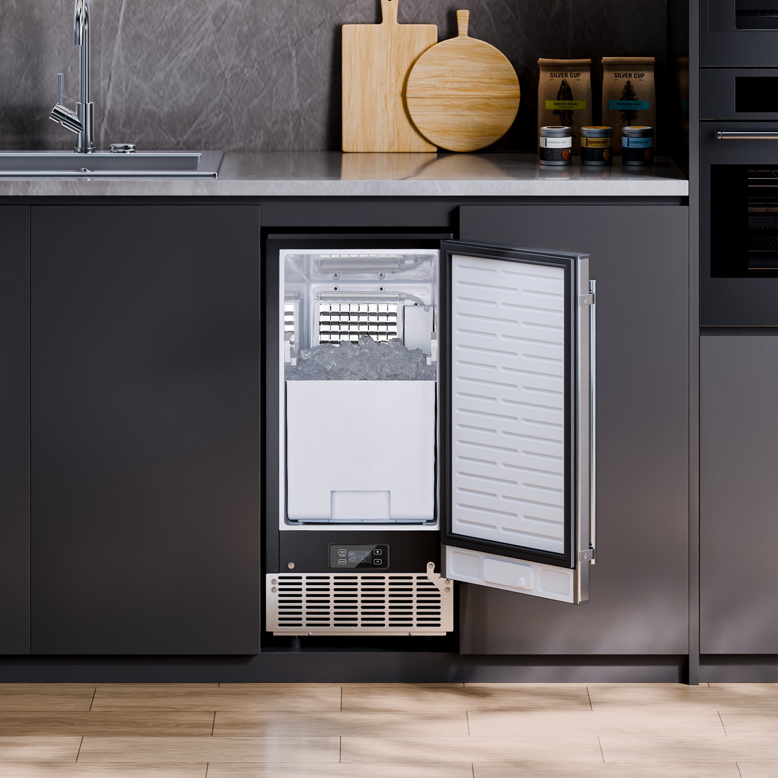 VEVOR Undercounter Ice Maker 80 Lbs/Day Built-in Ice Maker Machine
