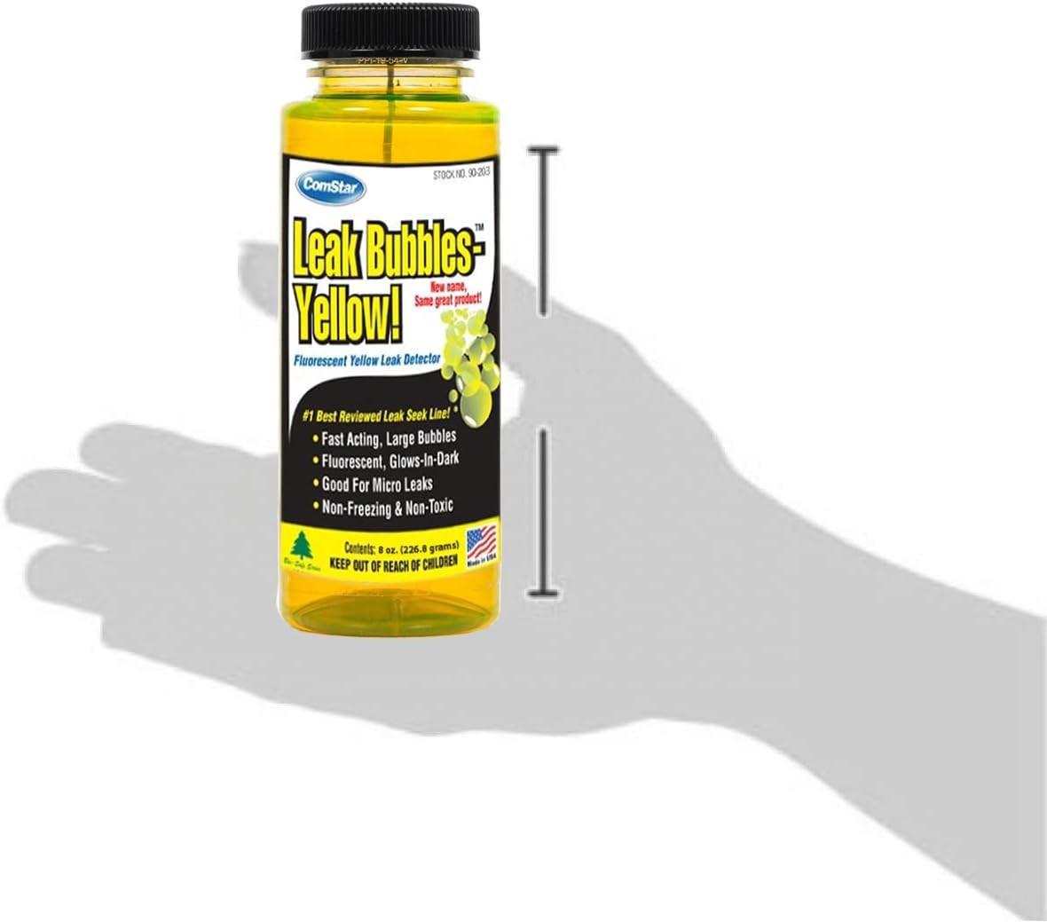 ComStar Leak Bubbles Yellow – Fast, Safe HVAC & Gas Leak Detector, 8 Ounces