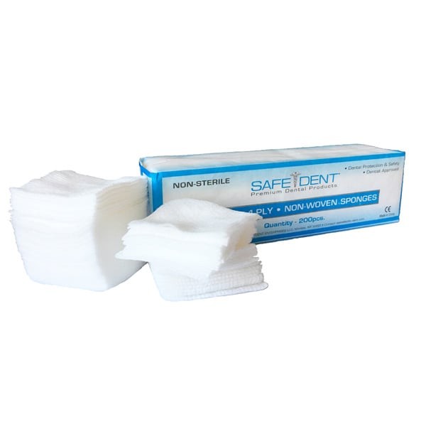 Safe-Dent C6011-1 Sponges Cotton Series 2″X2″ 4-Ply Non-Woven Non-Sterile 200/Pk