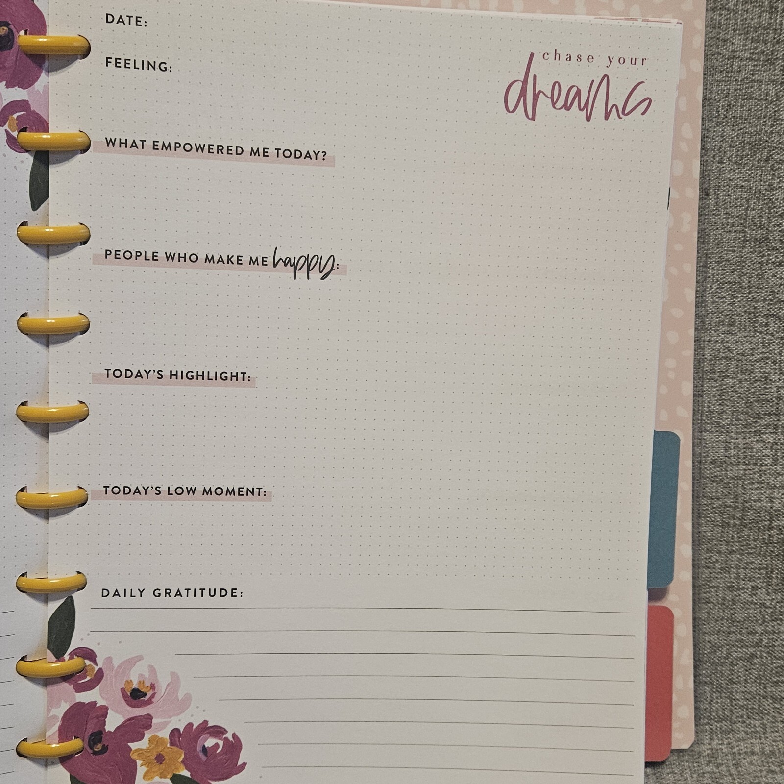 The Happy Planner Classic Gratitude Guided Happy Journal 80 sheets