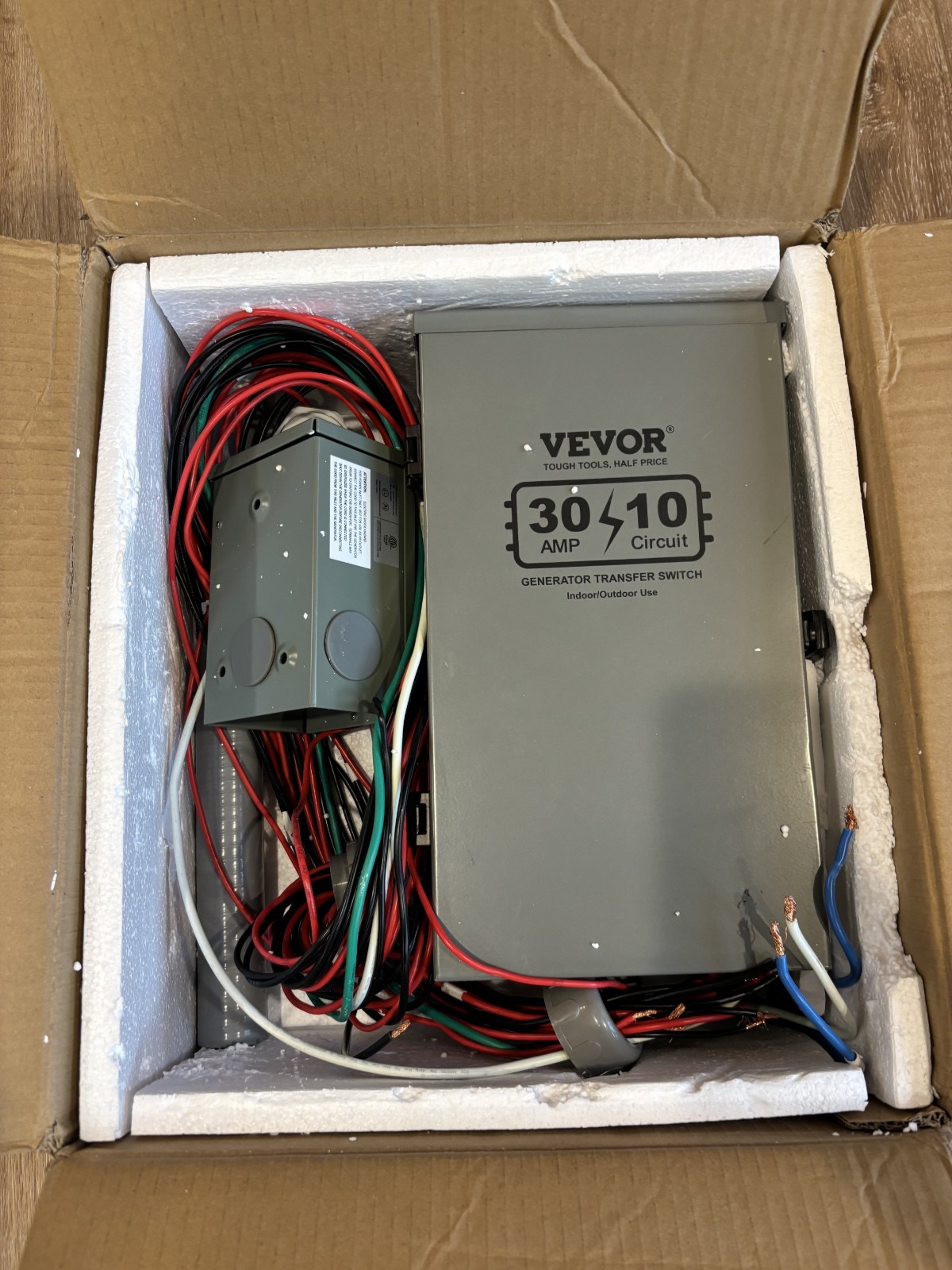 VEVOR Manual Transfer Switch, 30-Amp 6-Circuit, Generator Transfer Switch