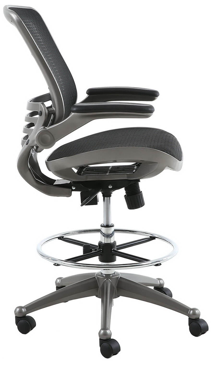 Harwick Evolve All Mesh Heavy Duty Drafting Chair – Gunmetal Finish [2250D-BK]