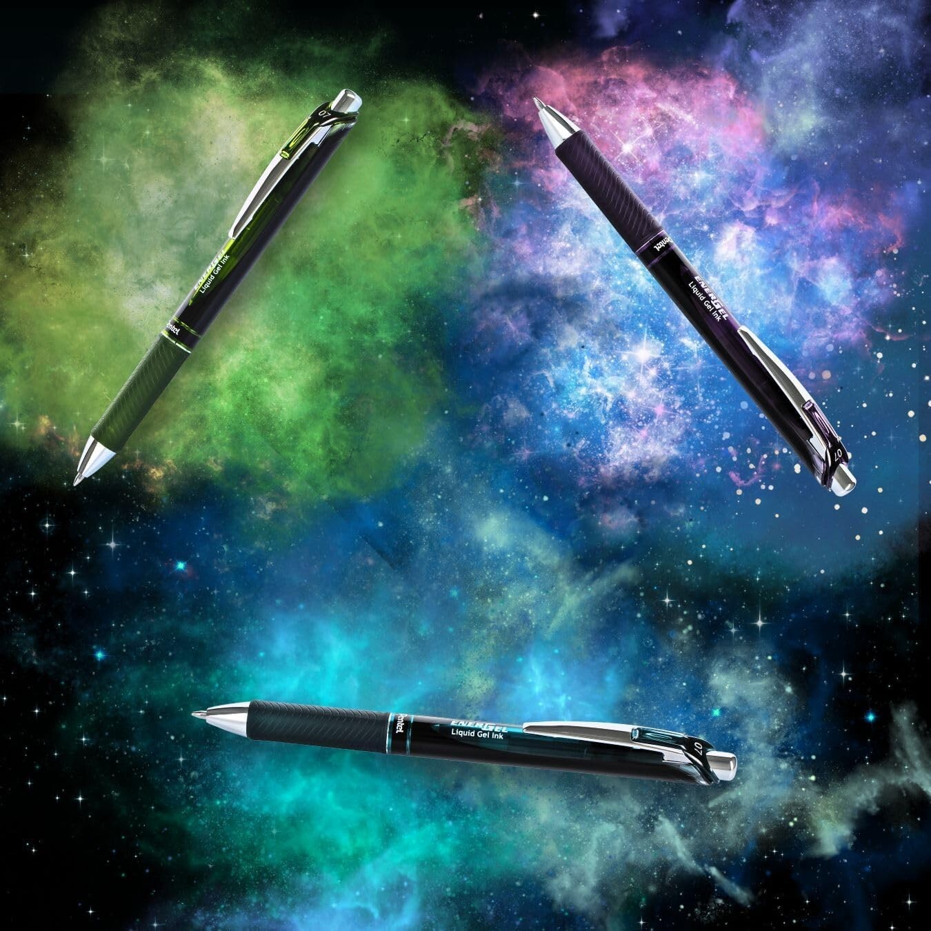 Pentel EnerGel Dark Matter Gel Pen, 0.7mm, Assorted Dark Ink Colors pack of 6