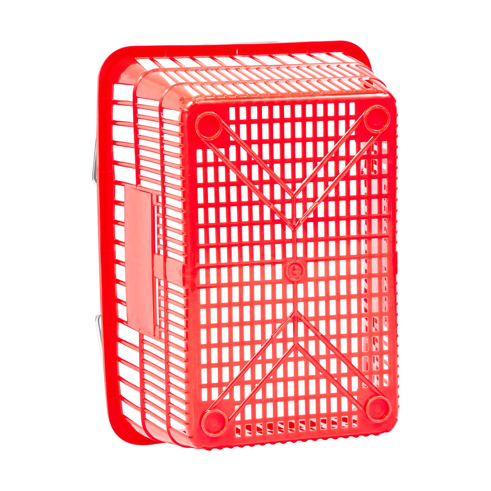 Uimoso 12 Stackable Plastic Shopping Baskets with Handles, Red for Grocery Use