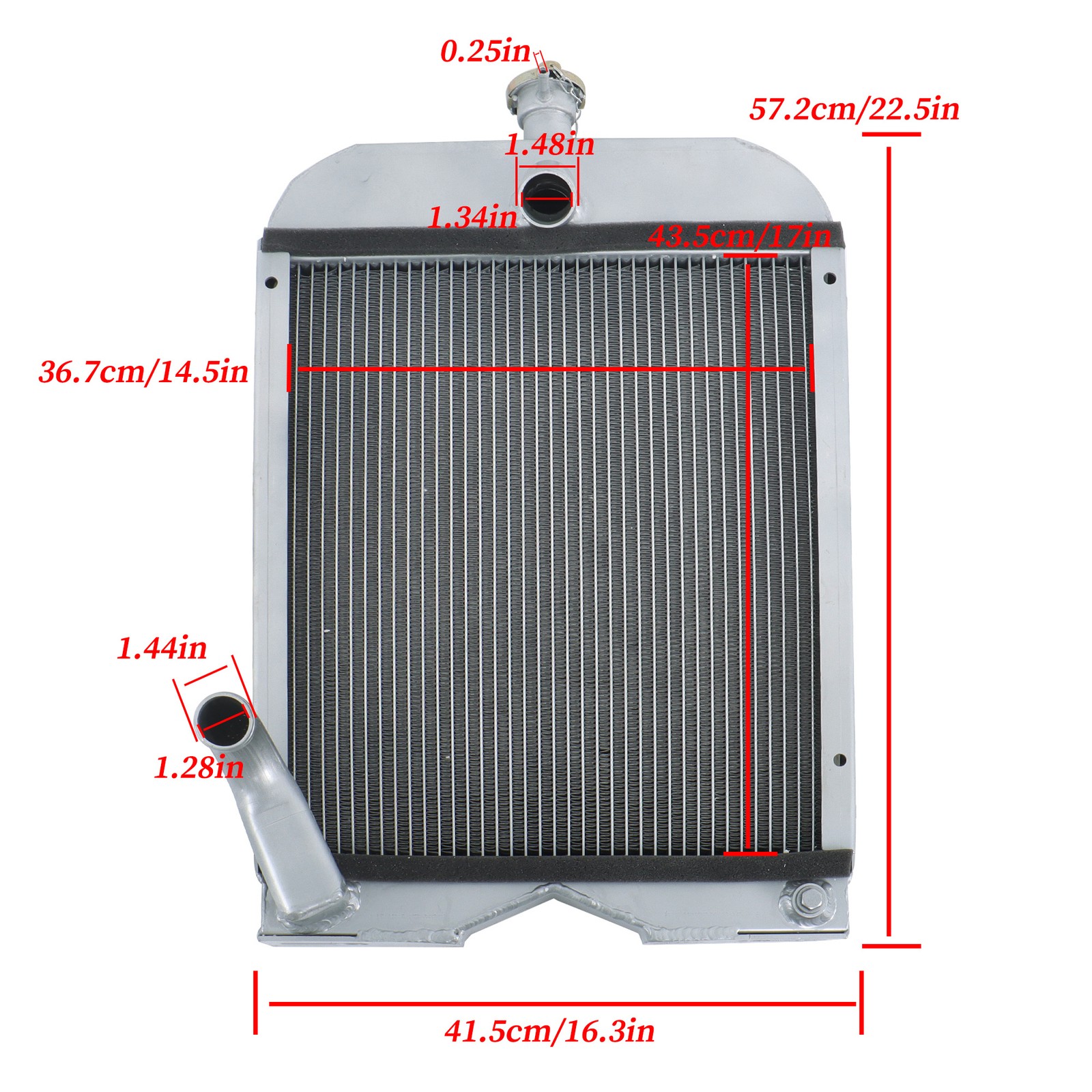 8N8005 86551430 2 low Full Aluminum Radiator For Ford Tractor 2N 8N 9N Model