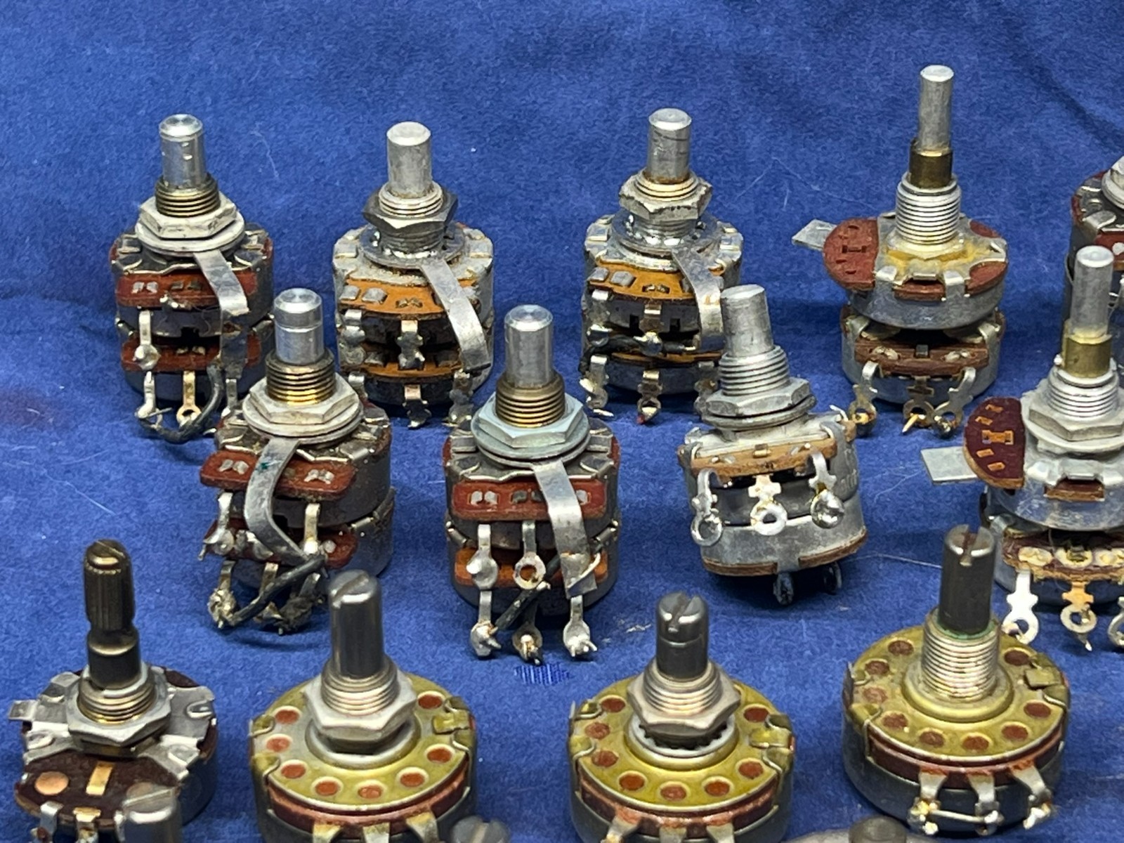 Variable Resistors ~ Assorted vintage potentiometers ~ Used & untested x 64
