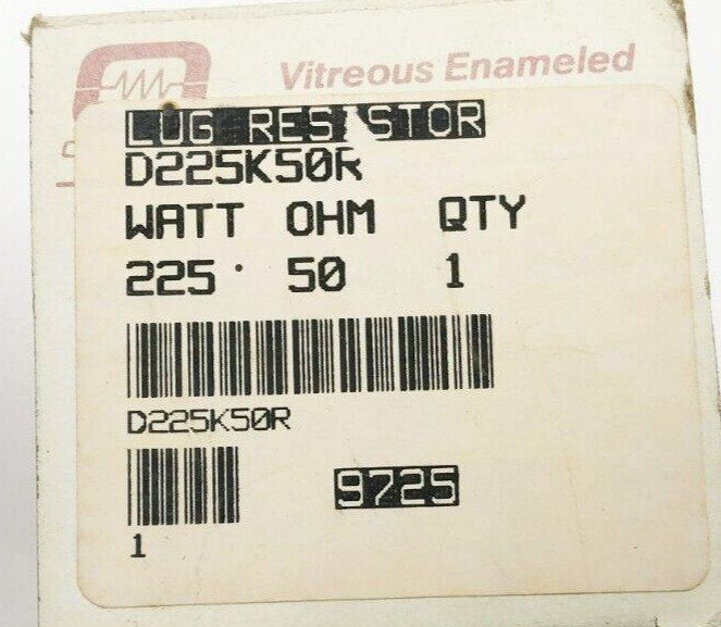 New Ohmite D225K50R Lug Resistor 50 ohm 225W 10% Resistance