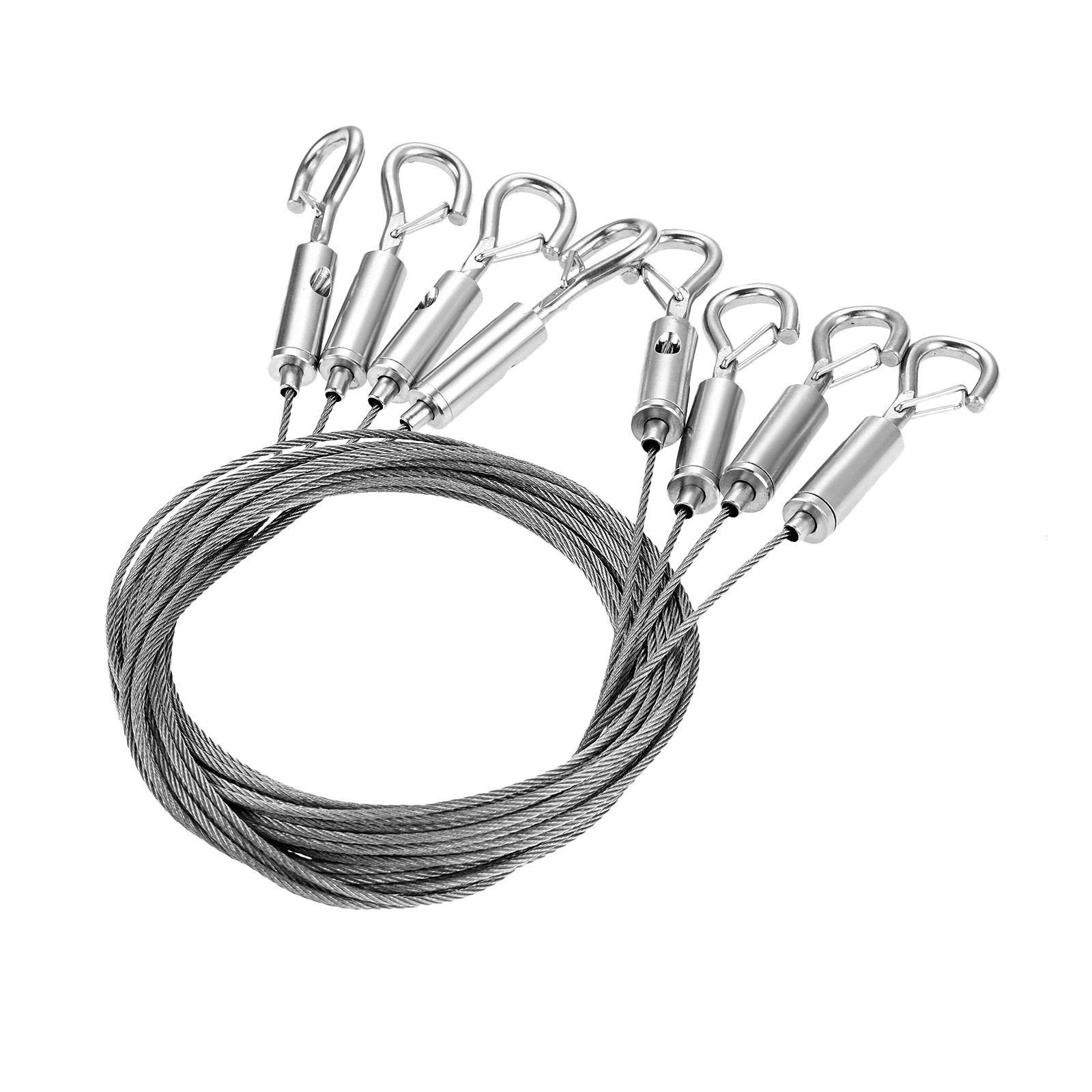4Pcs Stainless Steel Rope Adjustable Picture Hanging Wire Kit 6.6FT Heavy Duty
