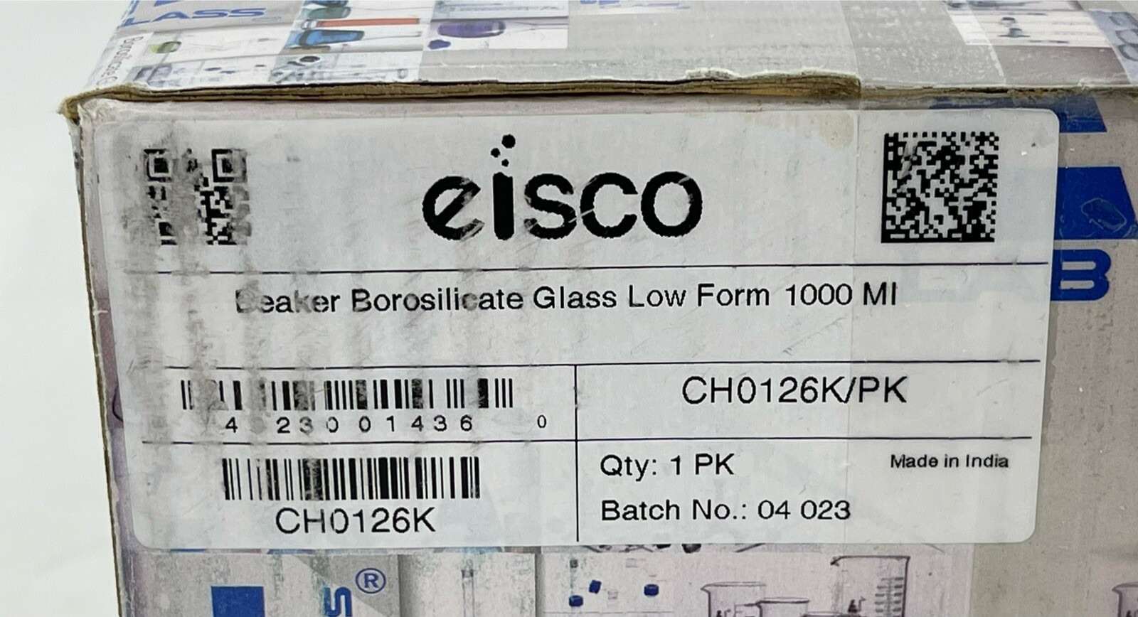Eisco Labs 1000ml Beakers Low Form Borosilicate Glass 5 Pack New NIB