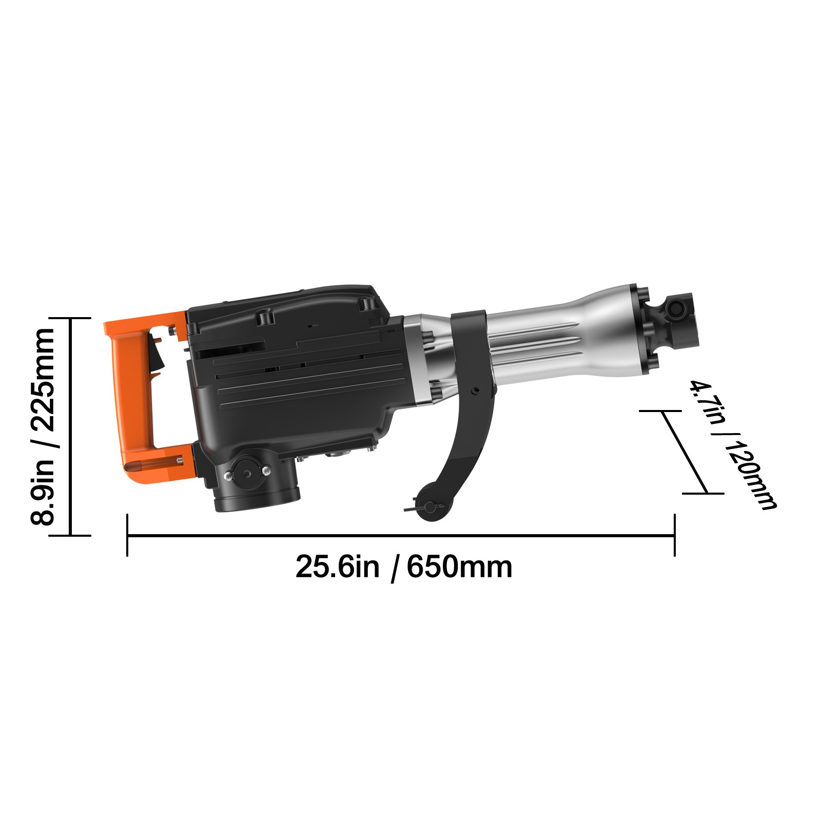 VEVOR Demolition Jack Hammer Concrete Breaker 2200W Hammer 6 Chisel Bits Black