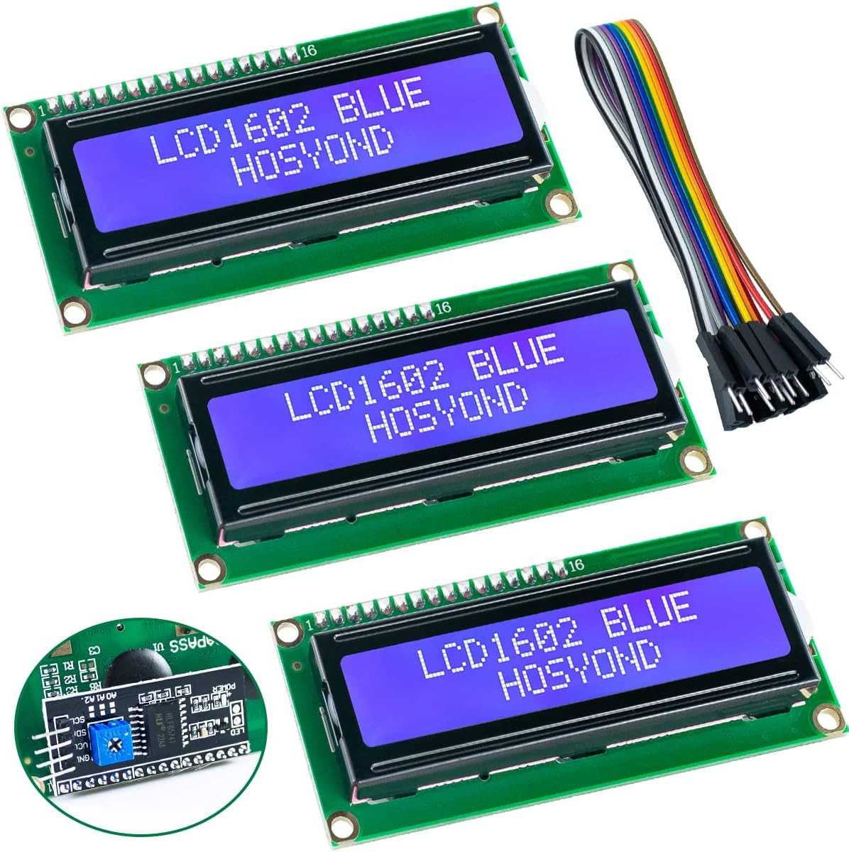 3Pcs I2C IIC 1602 LCD Display Module 16X02 LCD Screen Module for Arduino Raspber