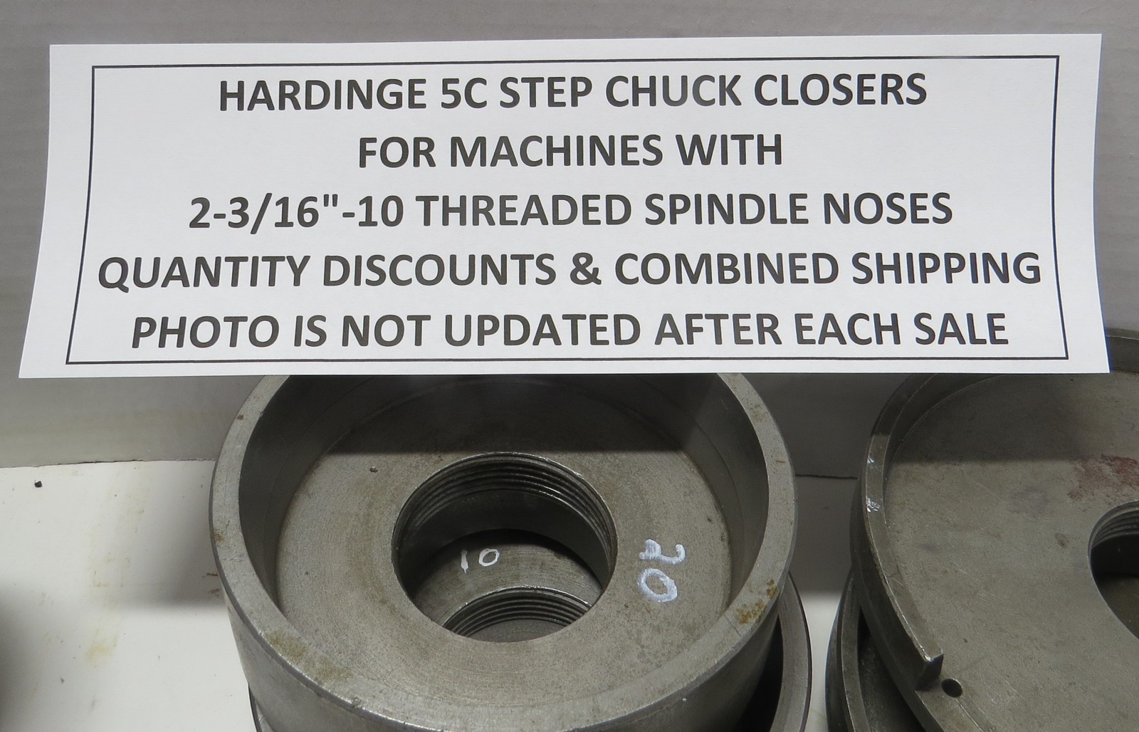 HARDINGE 5C STEP CHUCK COLLET CLOSERS – 15% DISCOUNT FOR 3 OR MORE