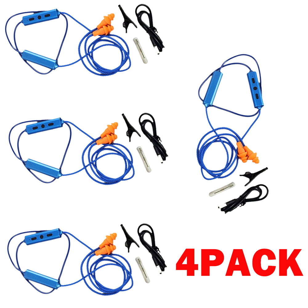 4 Set Blue Ear Plugs Bluetooth Earphone For Work, Noise Suppression, Hearing US