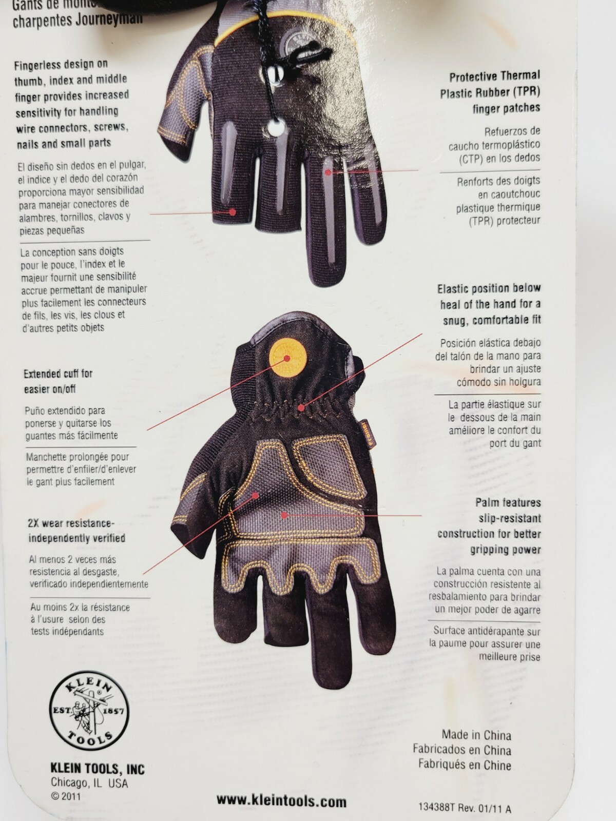 Klein Journeyman Pro Framer Work Gloves L Xl