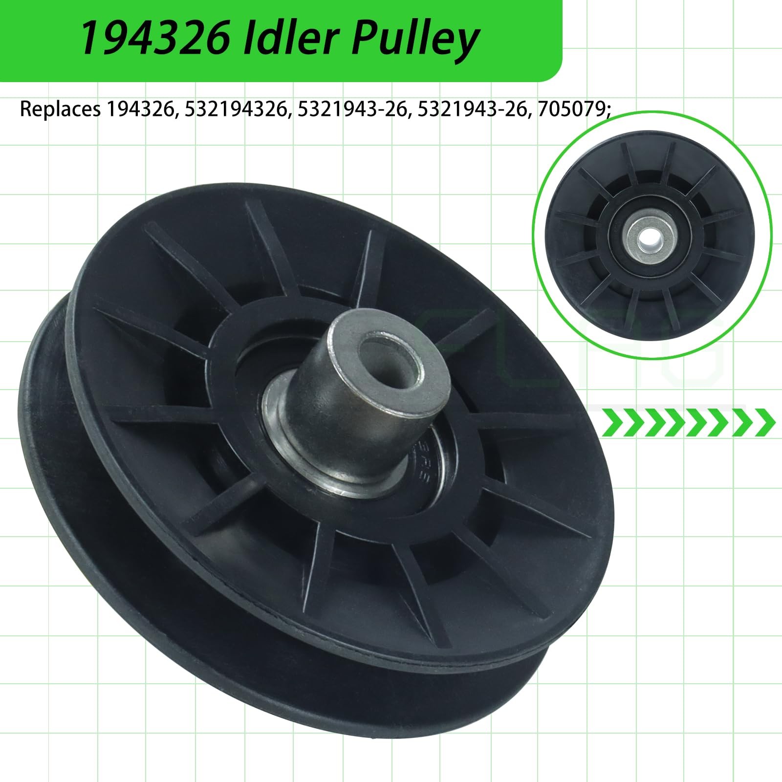 NICHEFLAG 2 Pack 532194326 Idler Pulley with A28 2×532194326+1×532194327