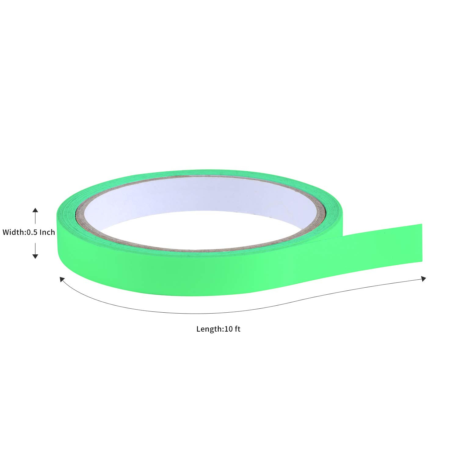 0.5 Inch X 10FT Glow in the Dark Tape Lasting Bright for Green Neon Tape Waterp