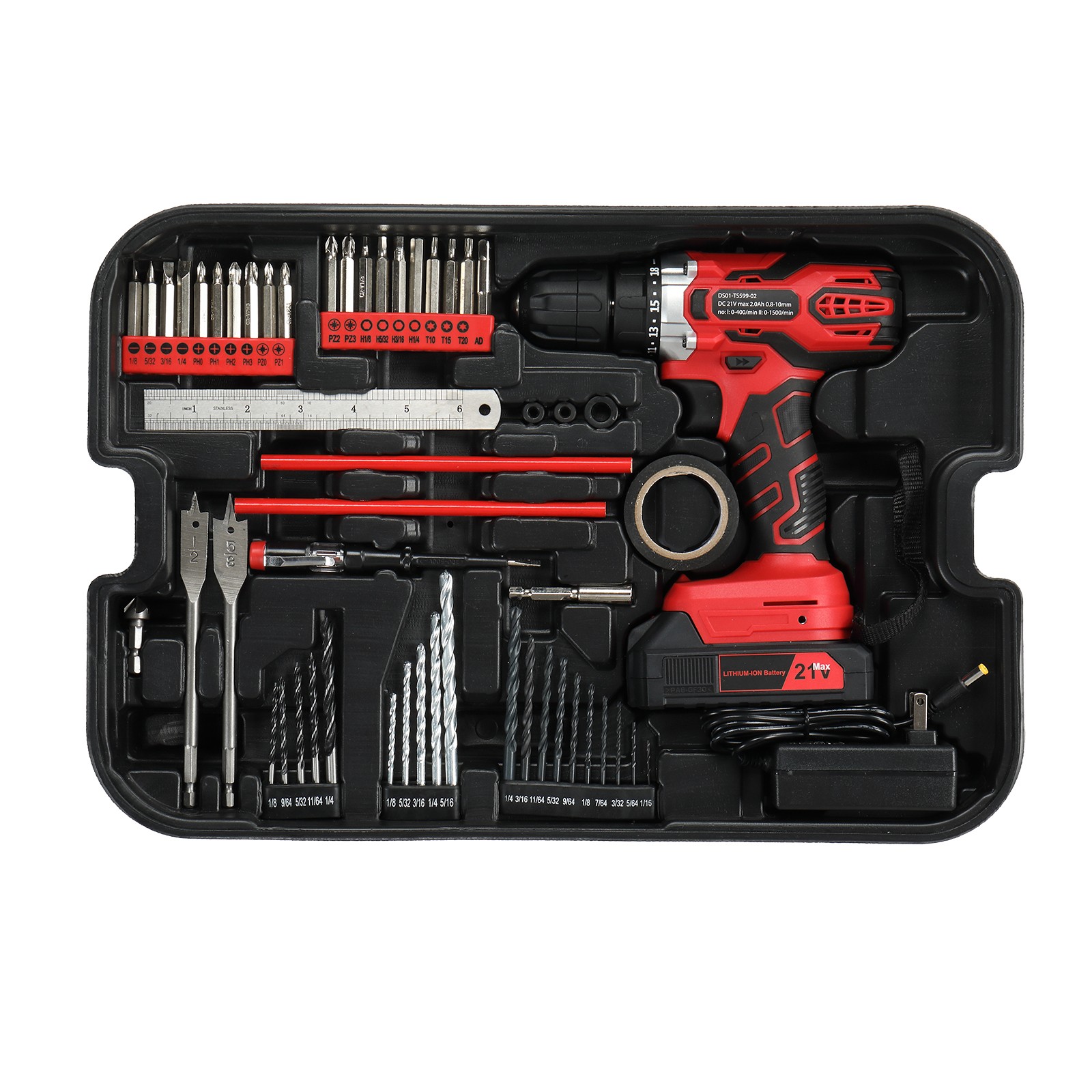 599 PCS Tool Set Mechanics Tool Kit Wrenches Socket w/ Trolley Case Box Organize