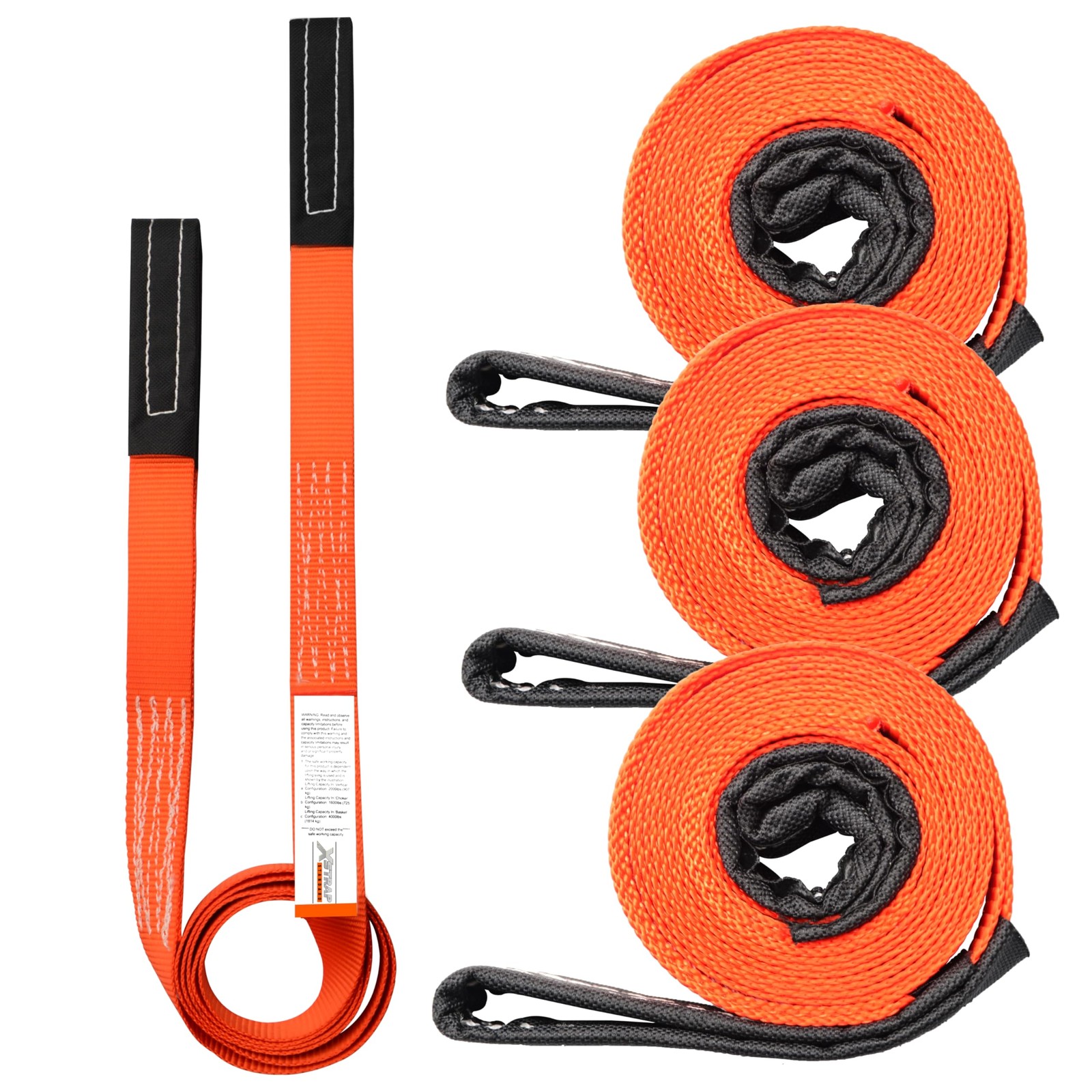 4PK 1″x6.5ft Lifting Sling Straps 2000 lb Vertical Capacity